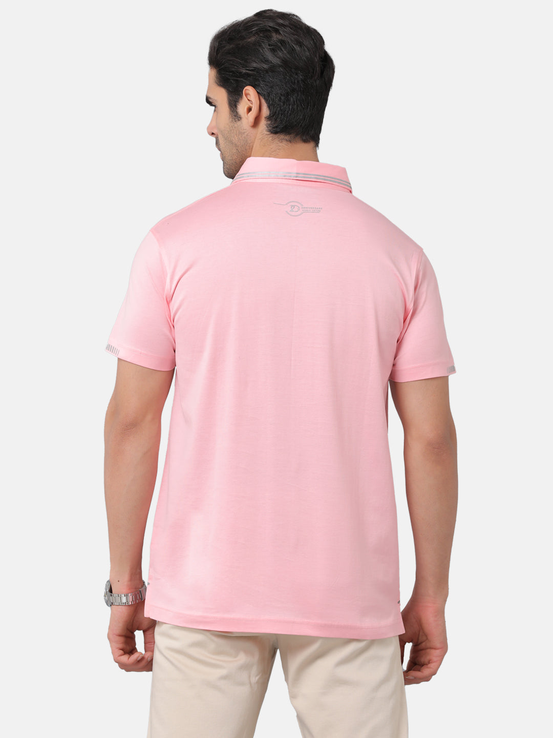 Classic Polo Mens Cotton Solid Slim Fit Polo Neck Pink Color T-Shirt | Unico 15a