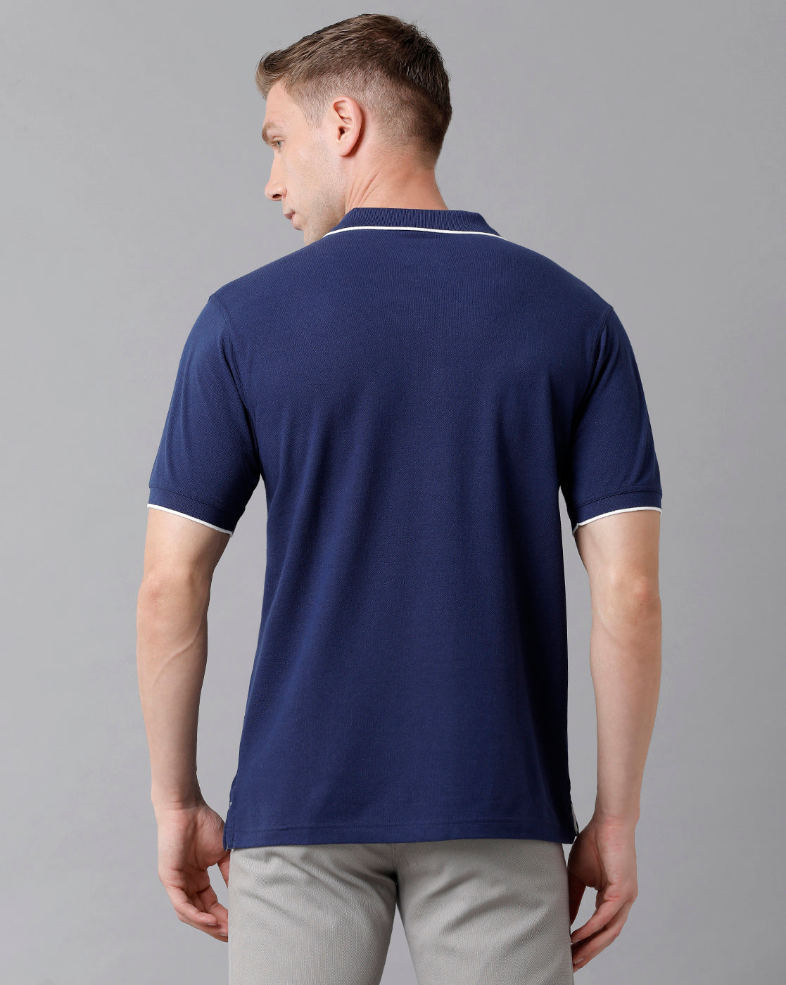 Classic Polo Men's Smart Double Pique Polo Half Sleeve Authentic Fit T-Shirt | Nova - Dark Navy