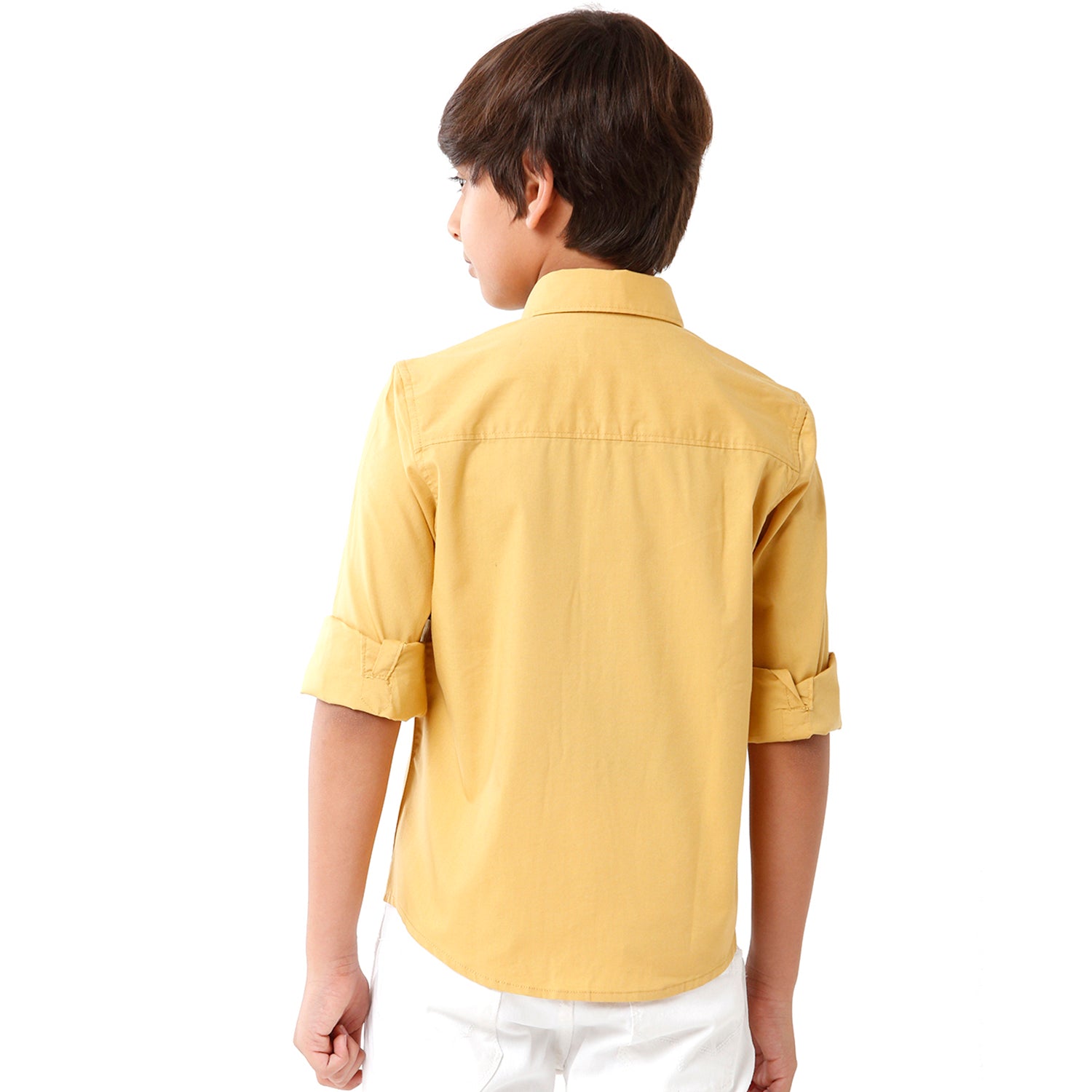 Classic Polo Bro Boys Color Block Full Sleeve Slim Fit Yellow Color Shirt - BBSH S2 39 C Shirts Classic Polo 