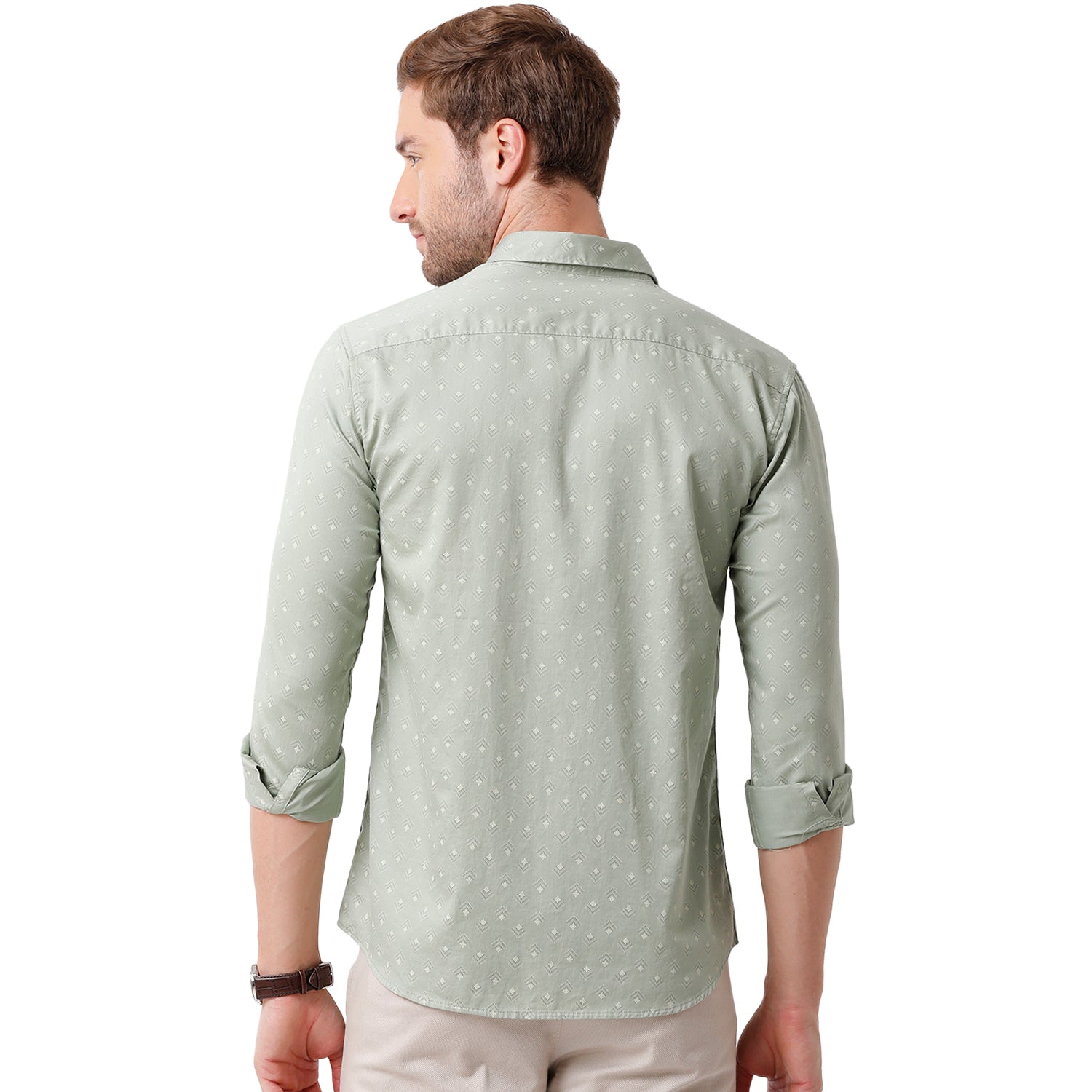 Swiss Club Mens Light Green Color Slim Fit Full Sleeve Shirt - S-SC-102 B-FS-PRT-BSL Shirts Swiss Club 