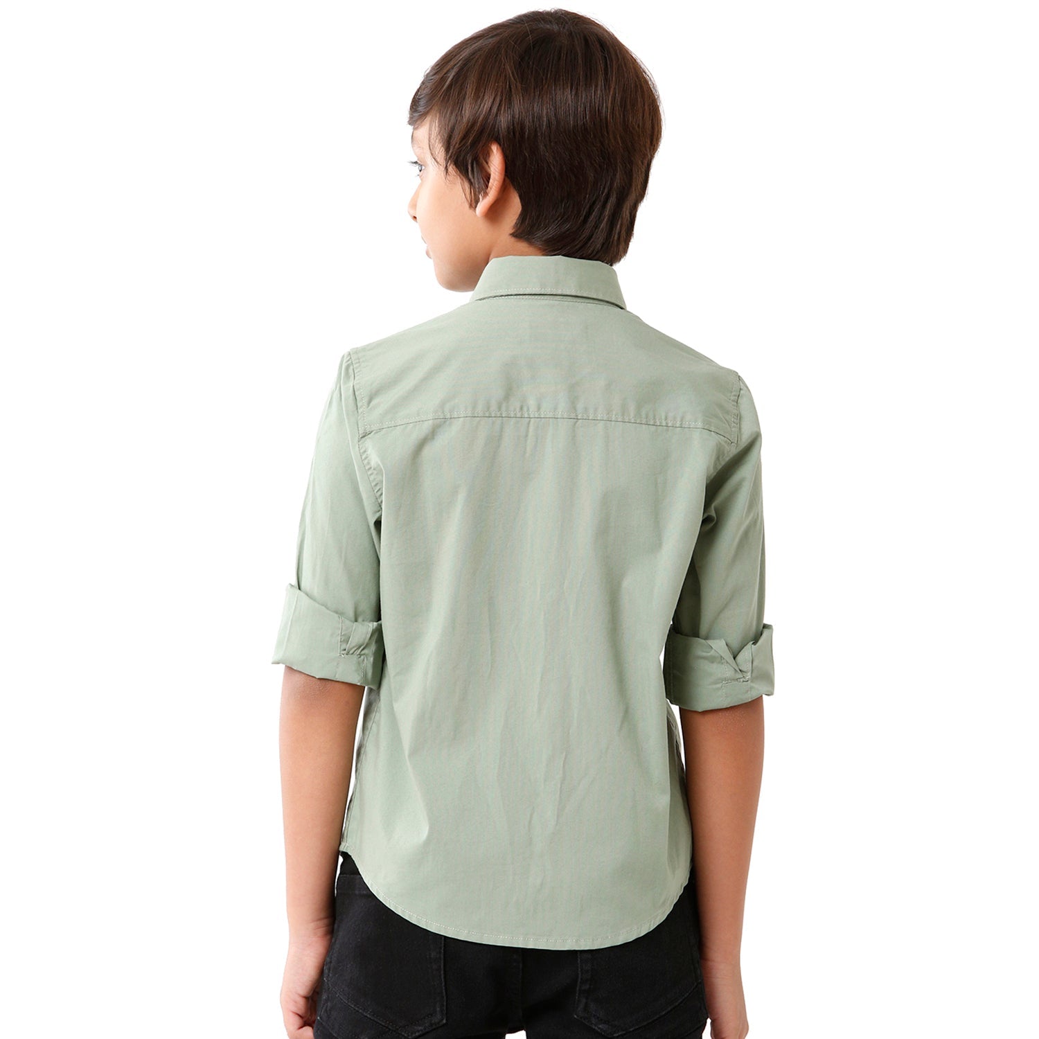 Classic Polo Bro Boys Solid Full Sleeve Slim Fit Green Color Shirt - BBSH S2 39 G Shirts Classic Polo 