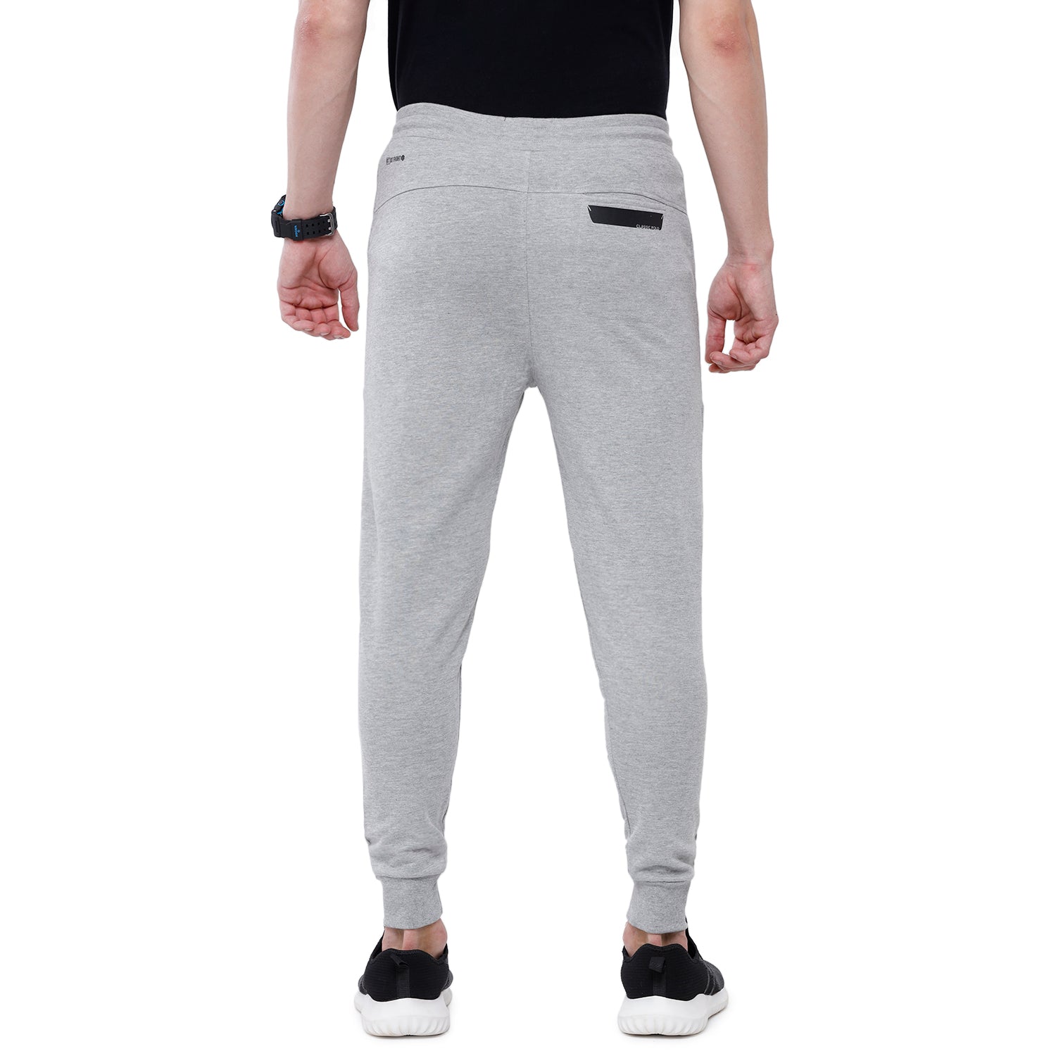Classic Polo Men's Grey Printed Melange Slim Fit Trendy Jogger Pant - Gioz-06 B Classic Polo 