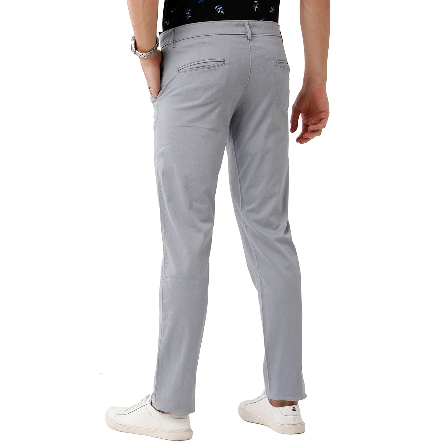 Swiss Club Mens Solid Slim Fit Blue Color Trousers -SC 37 B STB Pants Swiss Club 