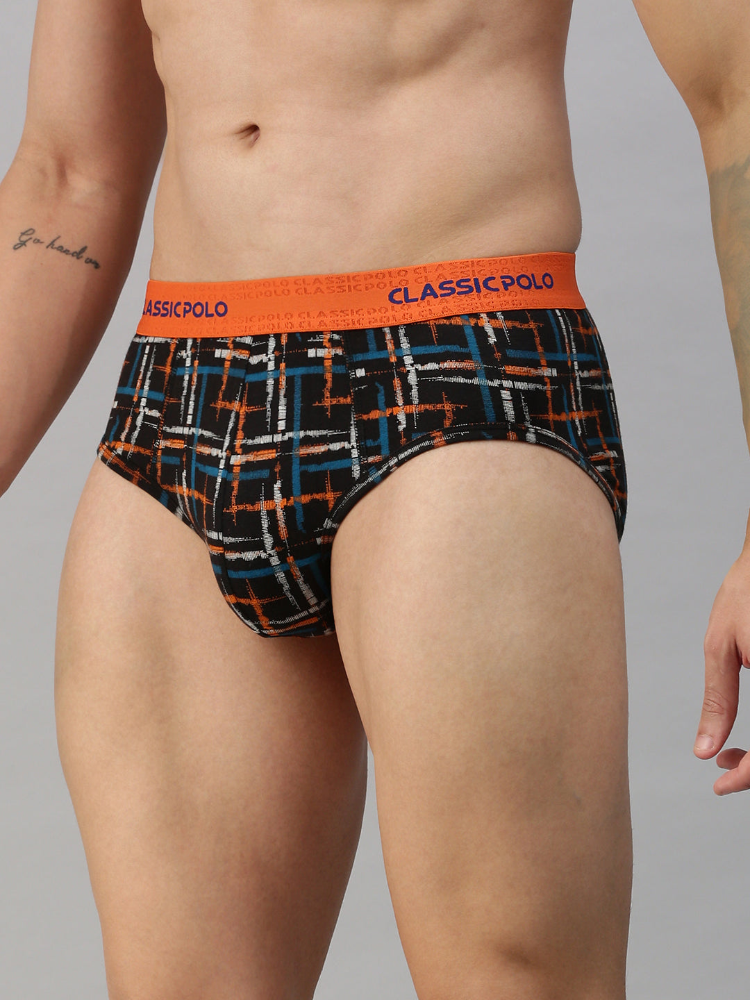 Classic Polo Men's Modal Printed Briefs | Scarce - Black & Yellow (Pack of 2)
