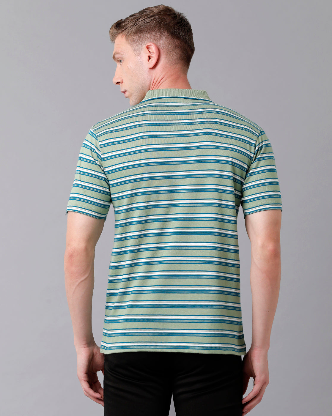 Classic Polo Men's Cotton Striped Half Sleeve Authentic Fit Polo Neck Multicolor T-Shirt | Feeders - 202 A