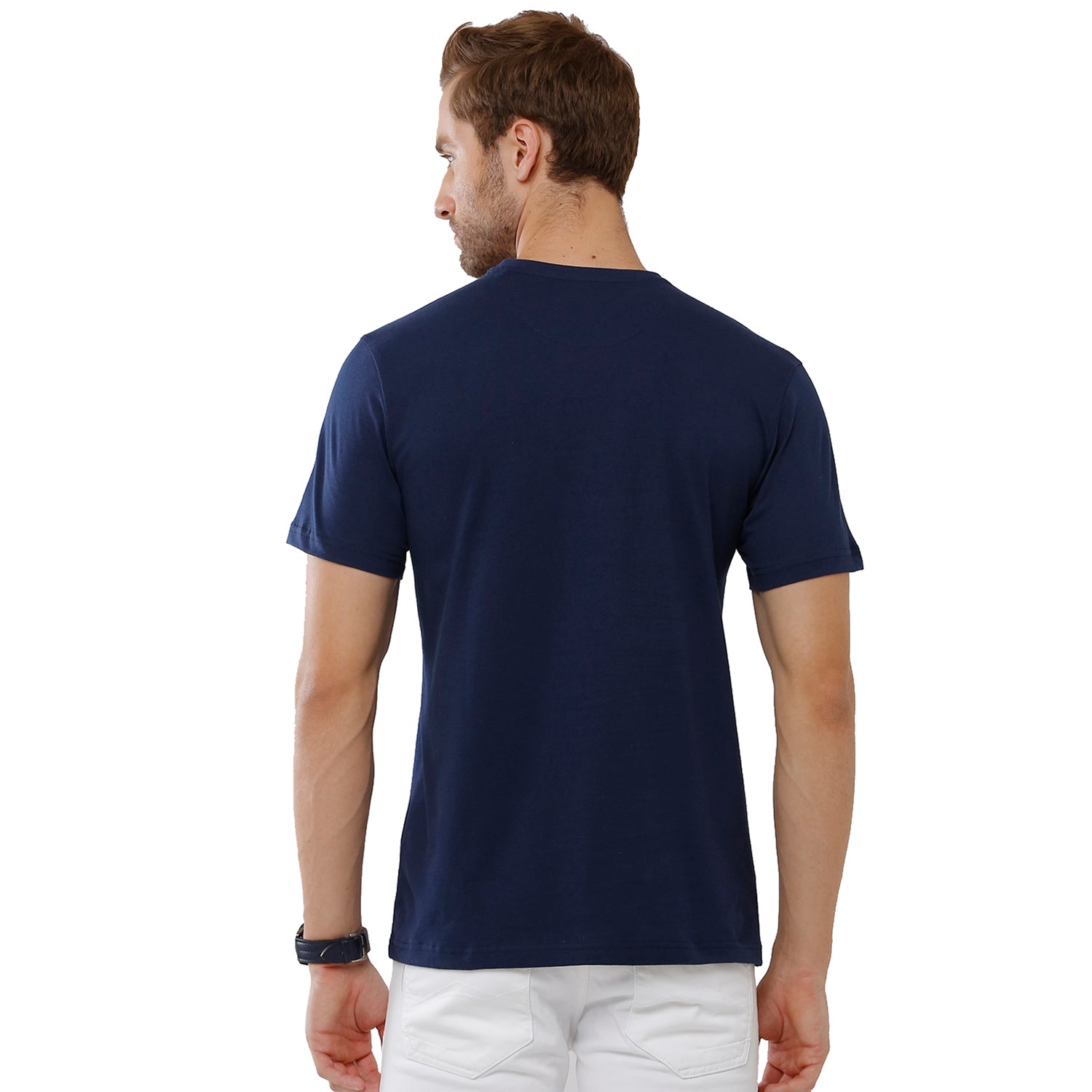 Classic Polo Men's Graphic Print Half Sleeve Round Neck Slim Fit Cotton T Shirt BALENO - 409 A SF C T-shirt Classic Polo 
