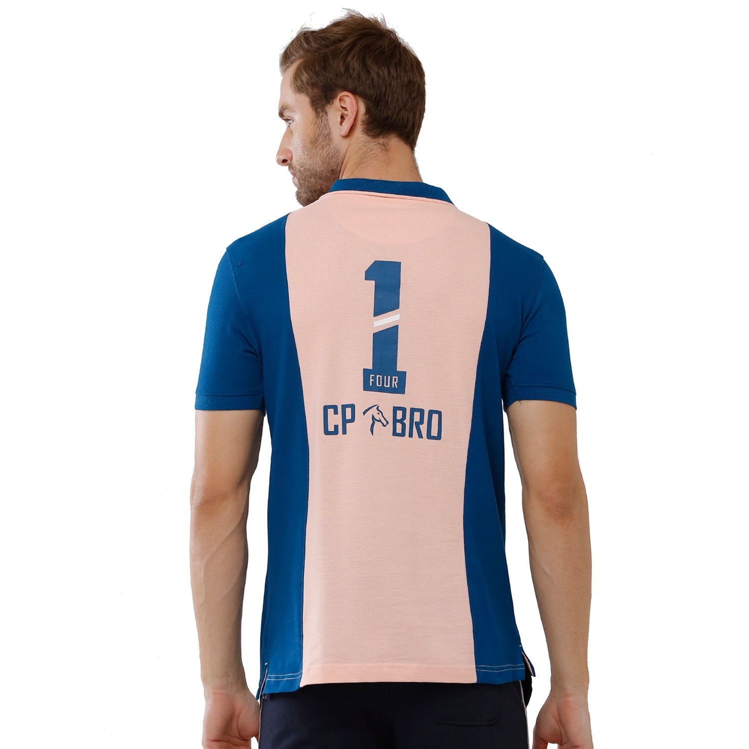 Classic Polo Bro Mens 100% Cotton Color Block Half Sleeve Slim Fit Polo Neck Multicolor T-Shirt (BRP - 330 B SF P) Classic Polo 