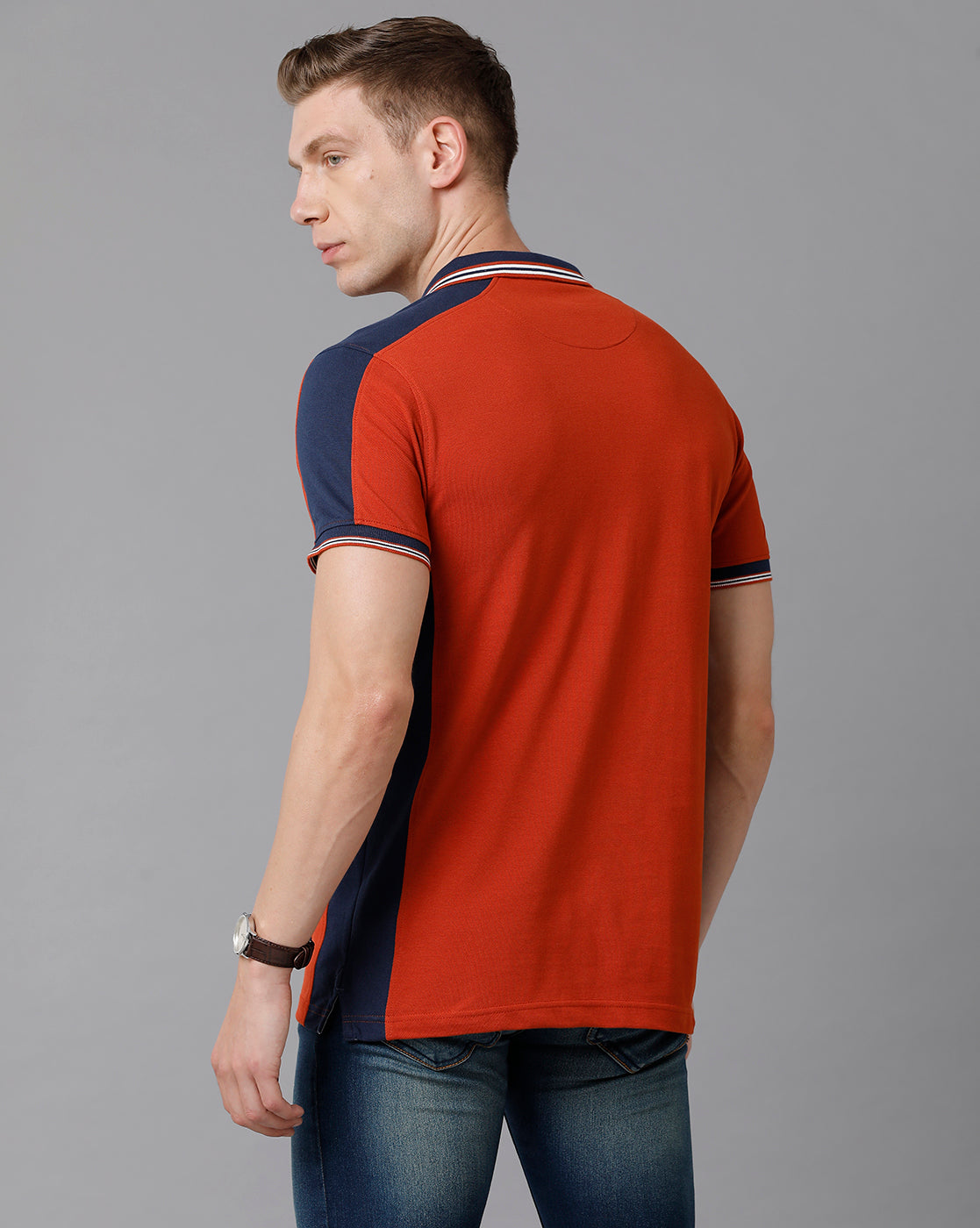 CP BRO Men's Cotton Color Block Slim Fit Multicolor T-Shirt | Brp - 338 B