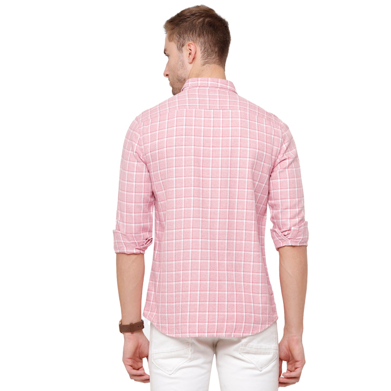 Swiss Club Men's Pink Checkered Slim Fit Casual Half Sleeve Shirt - S-SC-89 B Shirts Swiss Club 