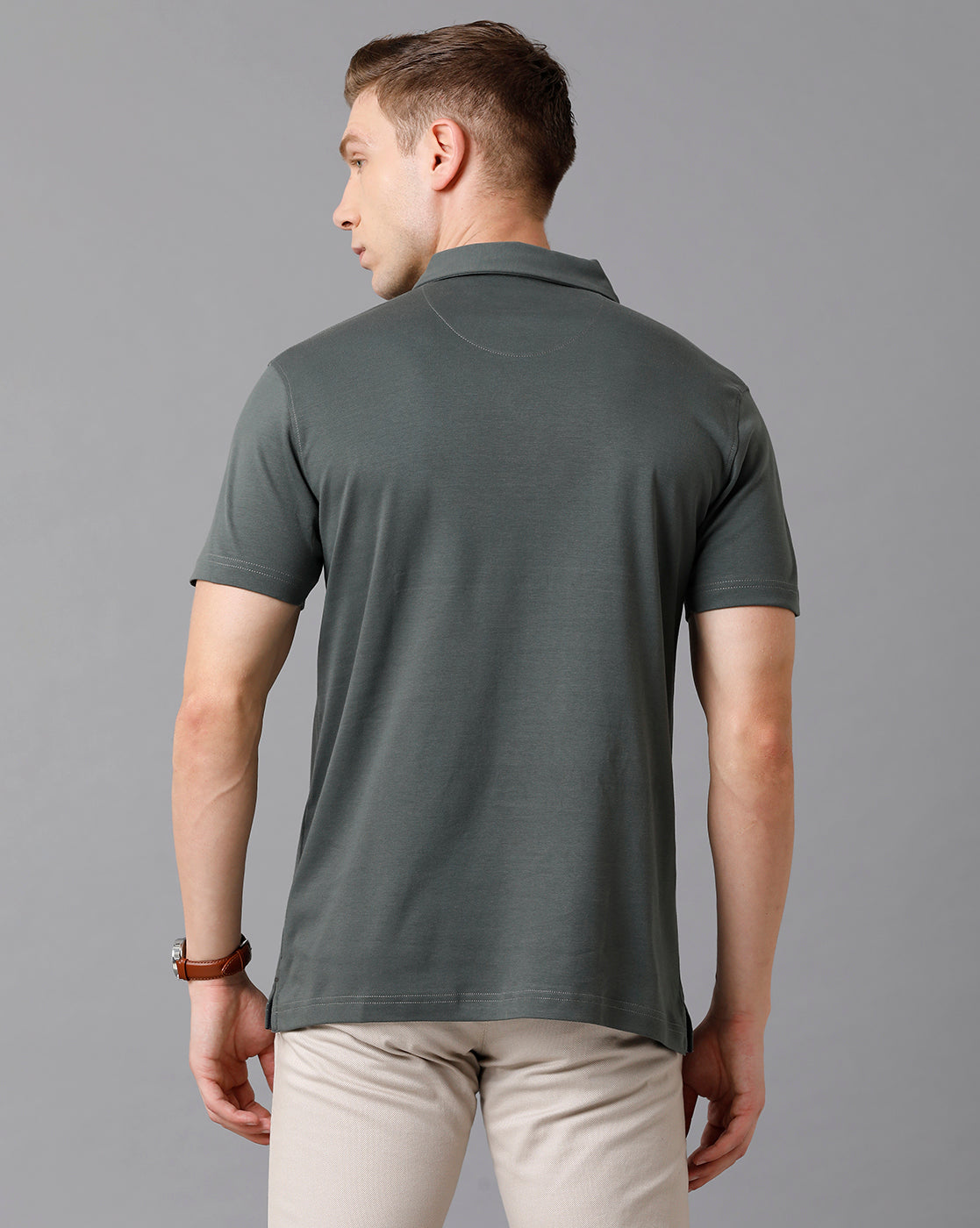 Classic Polo Men's Cotton Solid Half Sleeve Slim Fit Polo Neck Green Color T-Shirt | HS-UNICO - 02 A