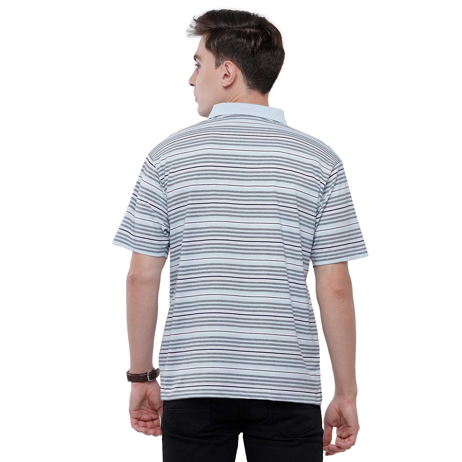 Classic Polo Mens Stripes Half Sleeve Authentic Fit T-Shirt (AVON - 473 A AF P) T-shirt Classic Polo 