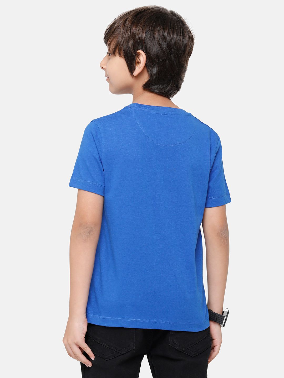 CP Boys Navy Printed Slim Fit Round Neck T-Shirt T-shirt Classic Polo 