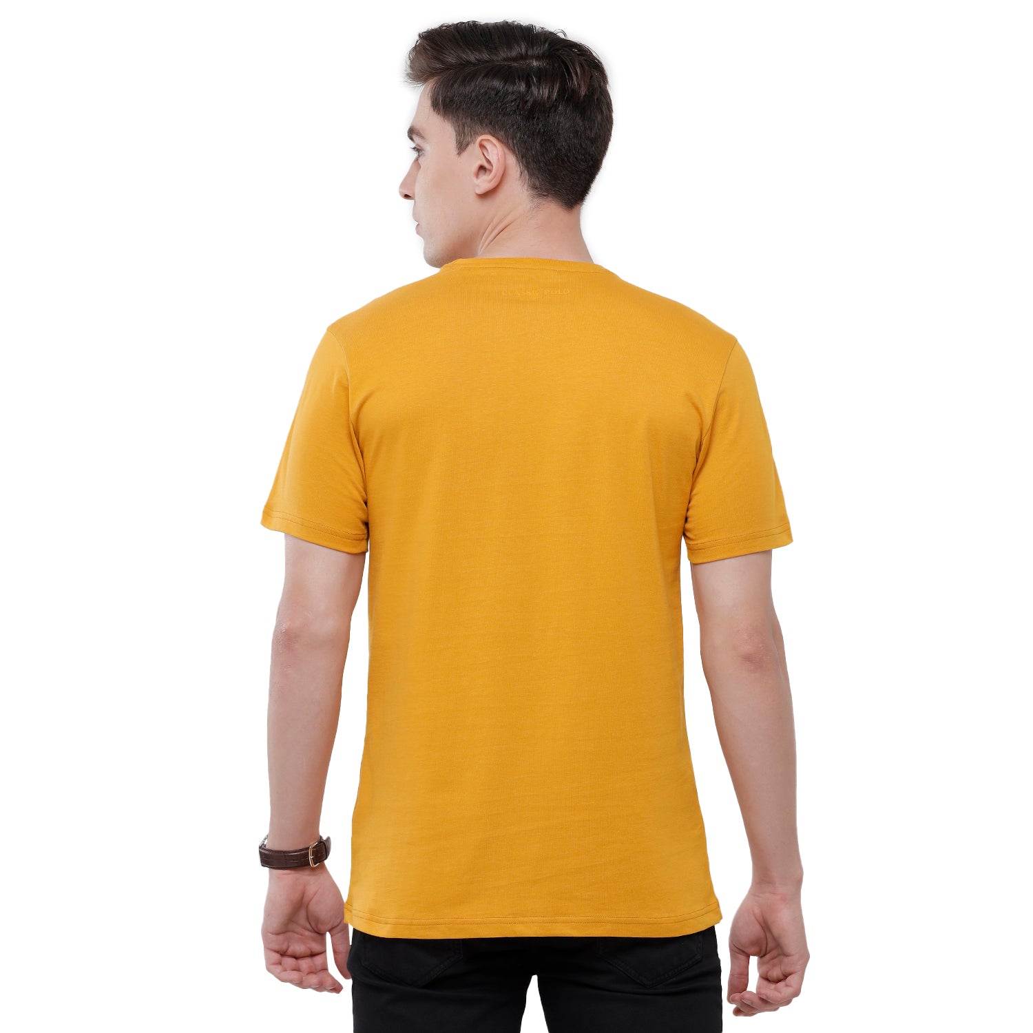 Classic Polo Mens Chest Print Half Sleeve Slim Fit T-Shirt (BALENO - 410 A SF C) T-shirt Classic Polo 