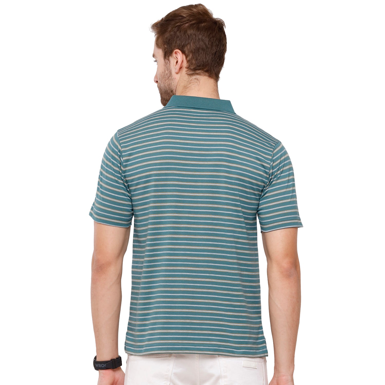 Classic Polo Mens Stripped Half Sleeve Authentic Fit Polo Neck T-Shirt (FEEDERS - 197 B AF P) T-shirt Classic Polo 