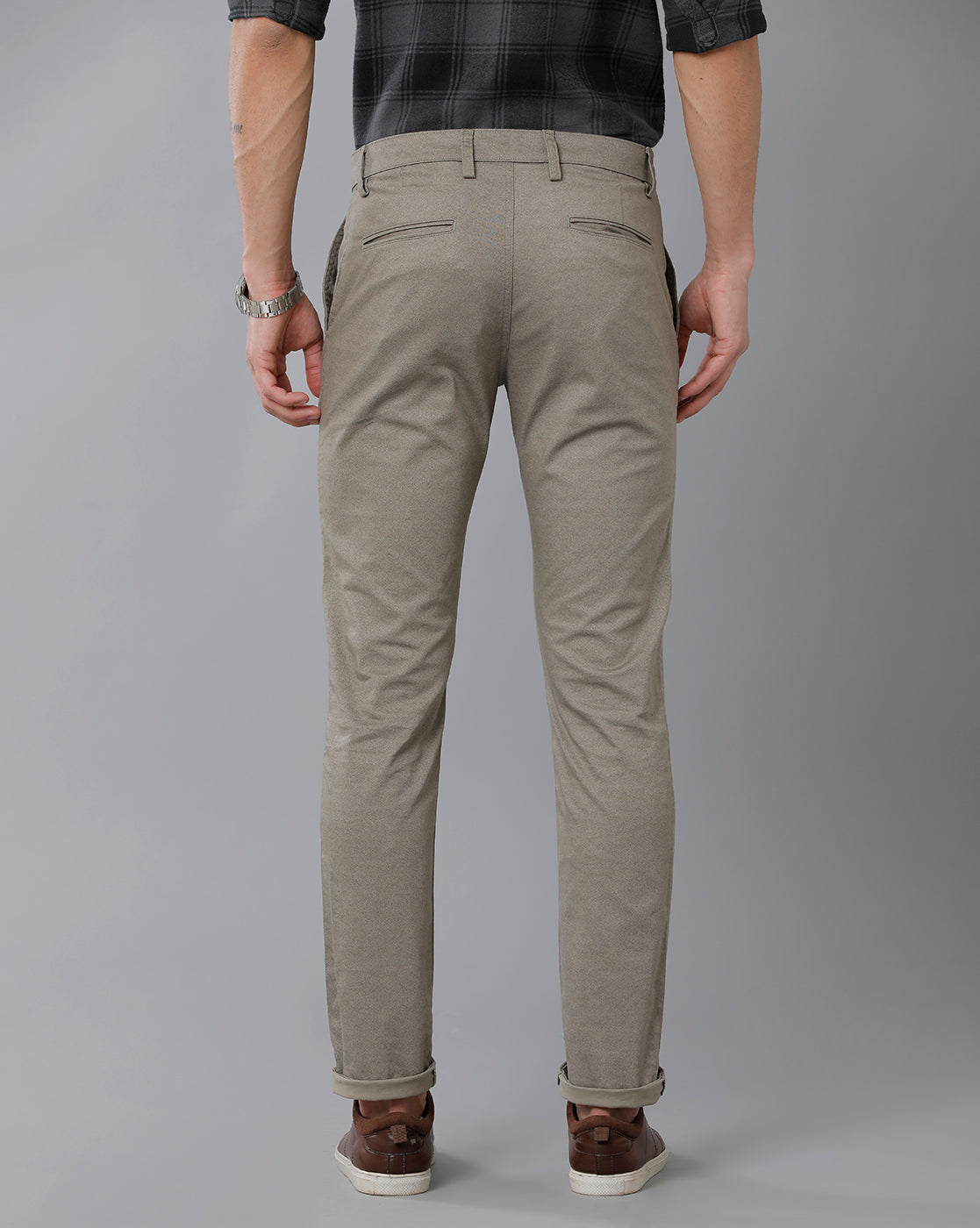 Classic Polo Men's 100% Cotton Moderate Fit Solid Pista Color Trouser | TO1-37 D-PIS