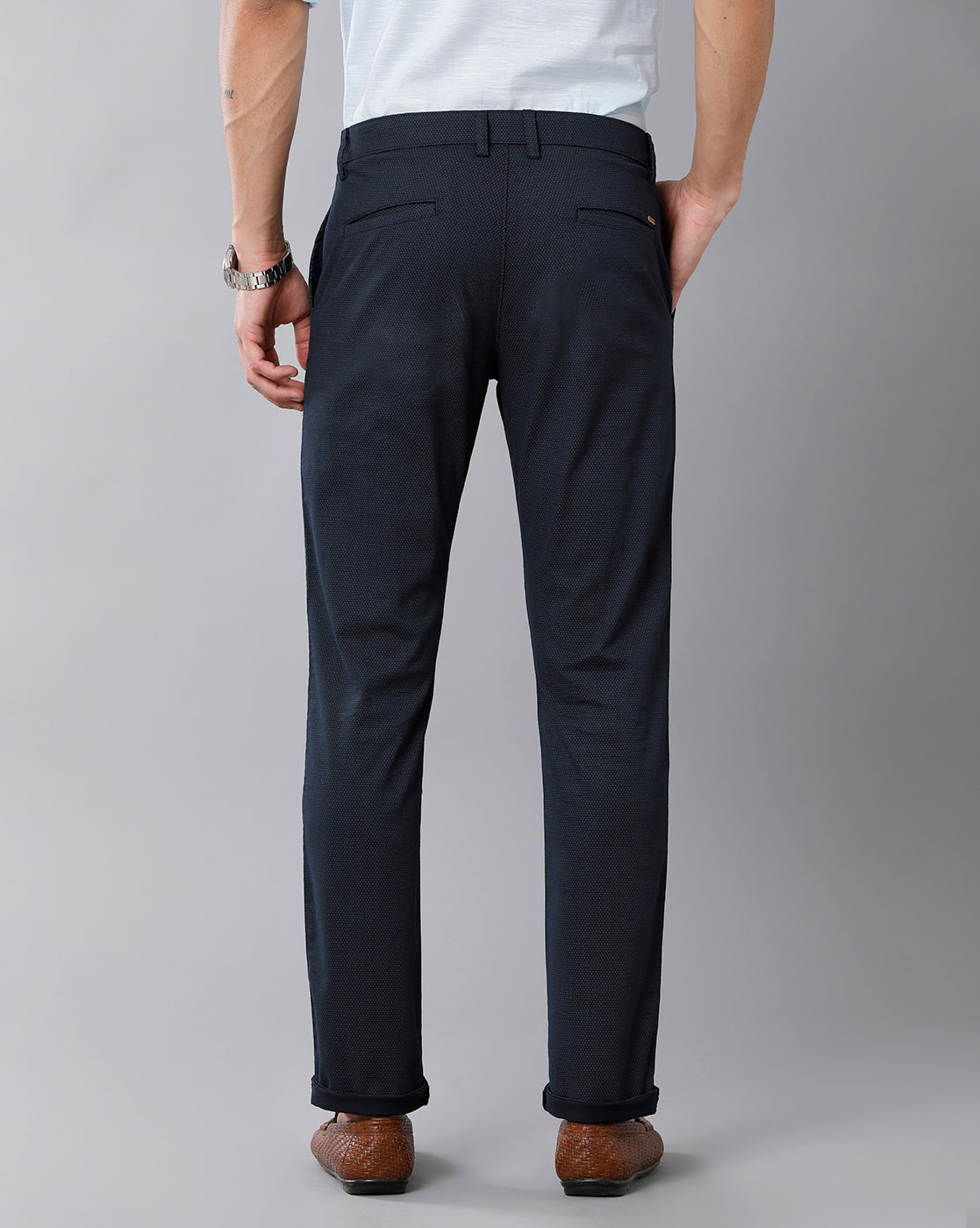 Classic Polo Men's 100% Cotton Moderate Fit Solid Navy Color Trouser | TO1-33 B-NVY