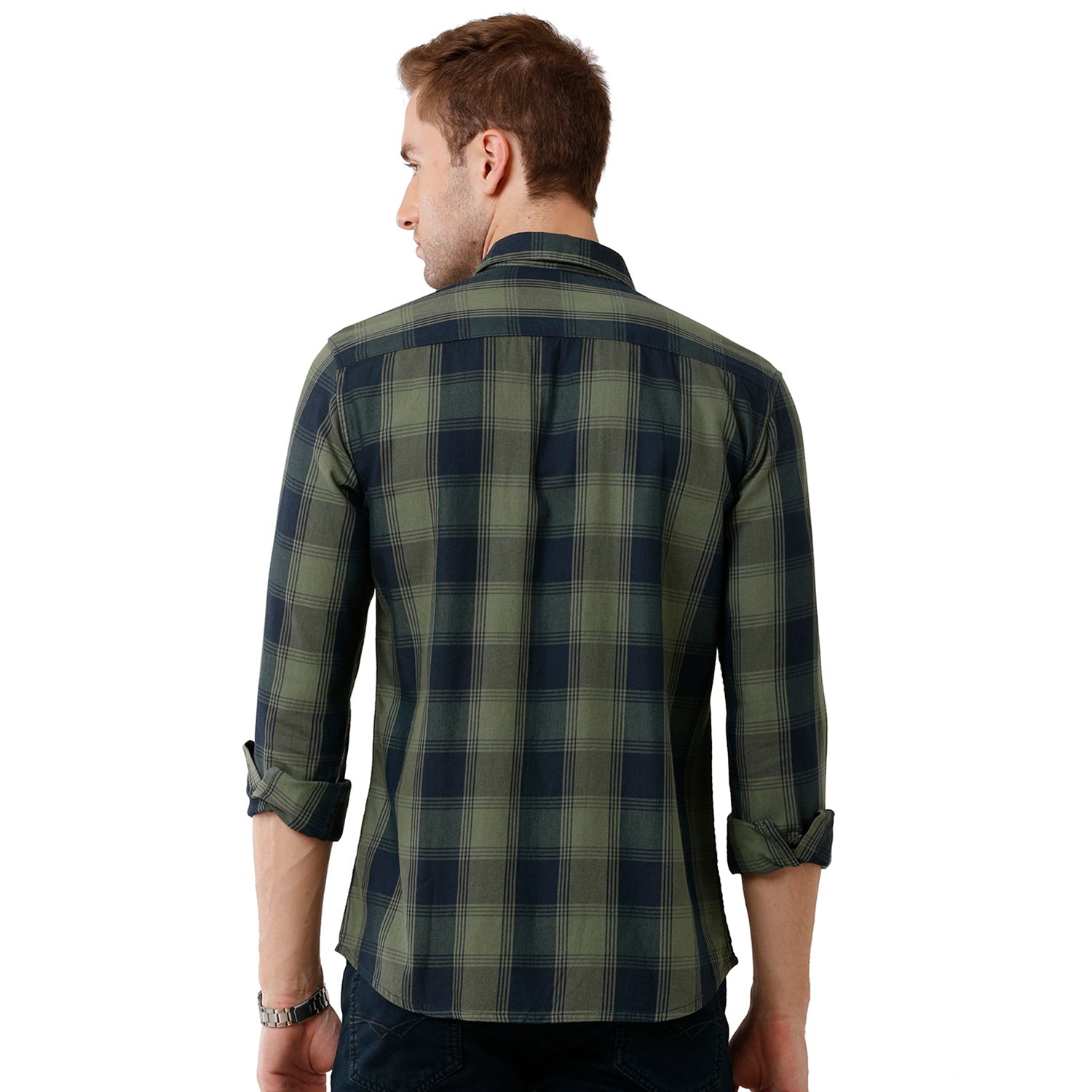 Swiss Club Mens Checked Full Sleeve Slim Fit Polo Neck Multicolor Woven Shirt -SC 114 A Swiss Club 