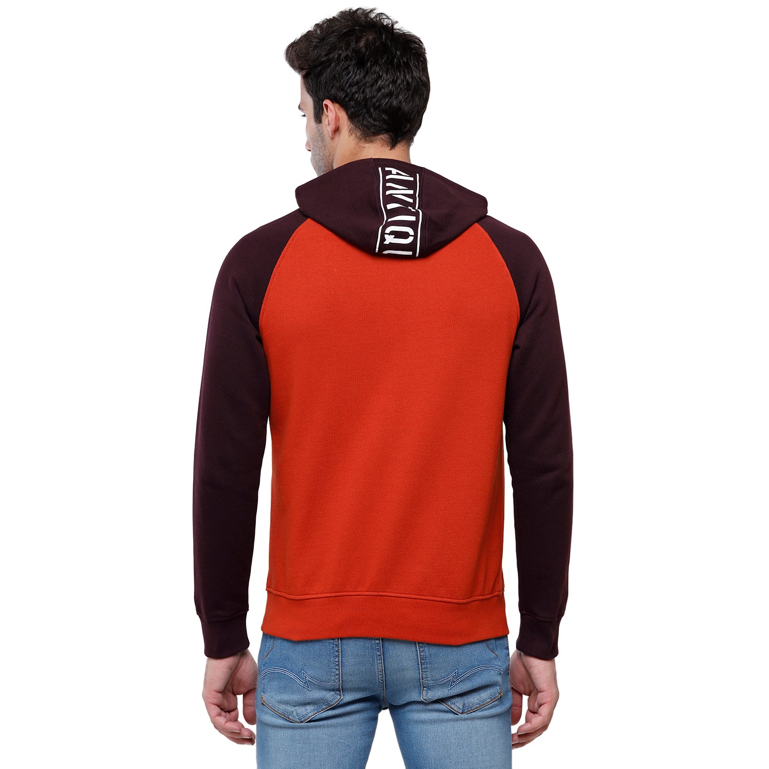 Classic Polo Men's Color Block Full Sleeve Red & Black Hooded Sweat Shirt - CPSS-331B Sweat Shirts Classic Polo 