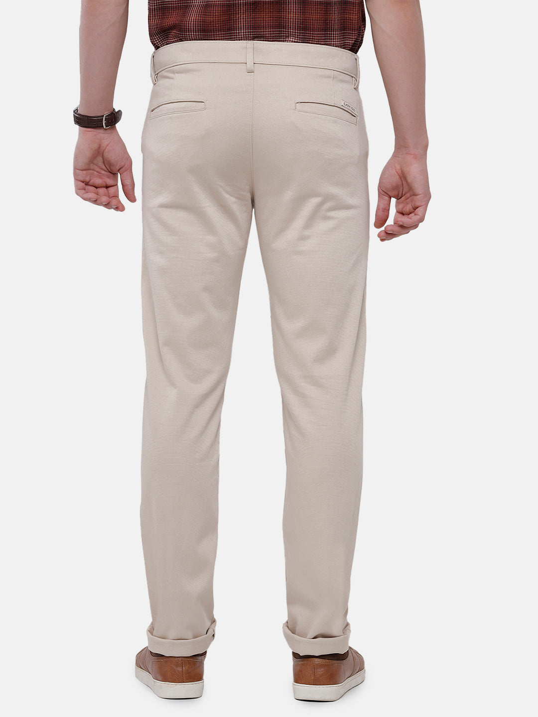 Classic Polo Mens Solid Slim Fit Trousers - Eros Fawn