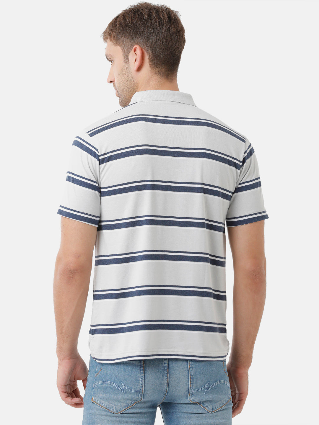 Classic Polo Mens Cotton Half Sleeve Striped Authentic Fit Polo Neck Multicolor T-Shirt | M.Flash 22