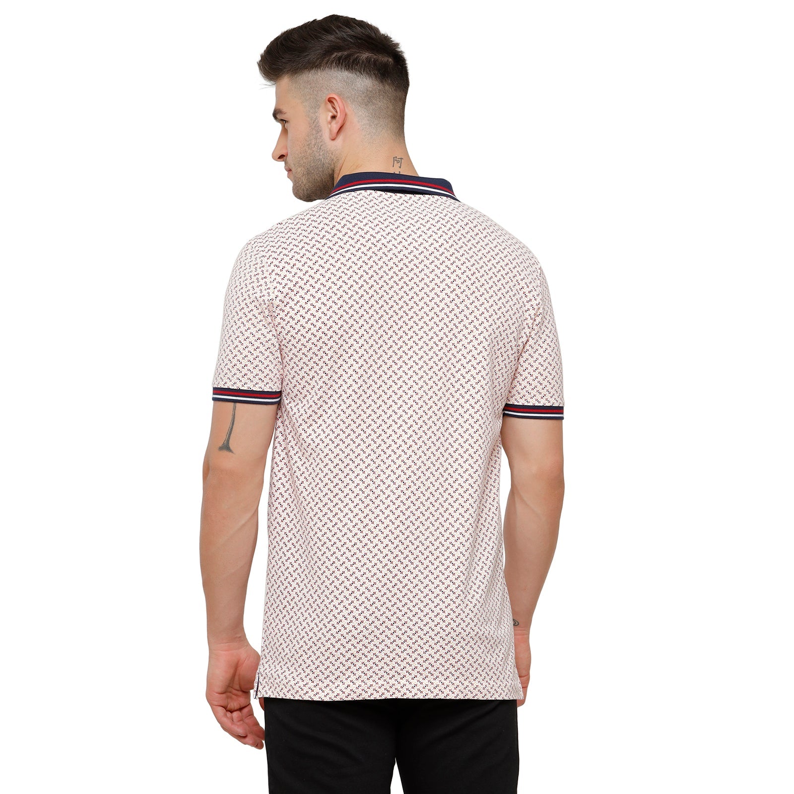 Classic Polo Mens Graphic Slim Fit Polo Neck Mild Pink Colour T-Shirt - PRM 688A T-shirt Classic Polo 