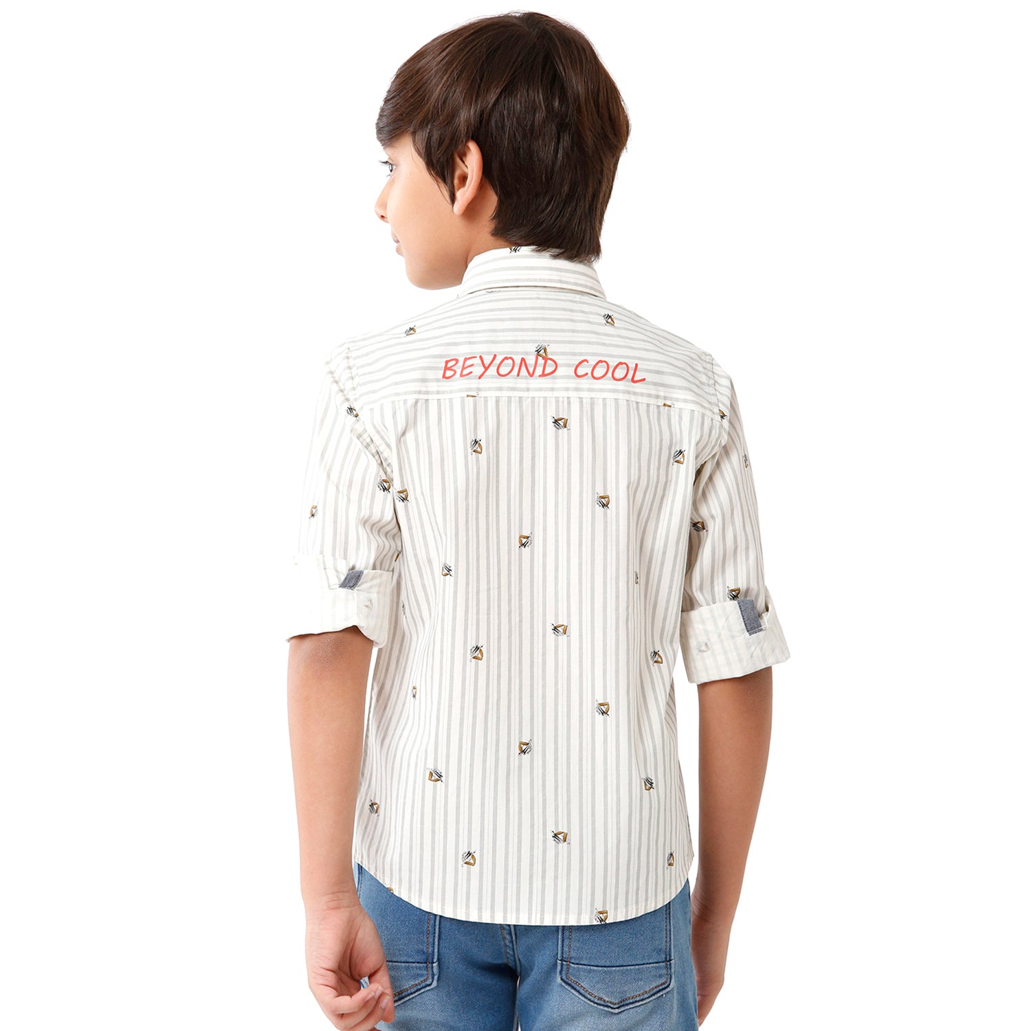 Classic Polo Bro Boys Printed Full Sleeve Slim Fit White Color Shirt - BBSH S2 01 B Shirts Classic Polo 