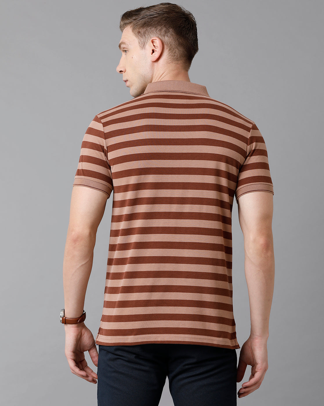 Classic Polo Men's Cotton Striped Slim Fit Multicolor T-Shirt | Cpeg - 283 B