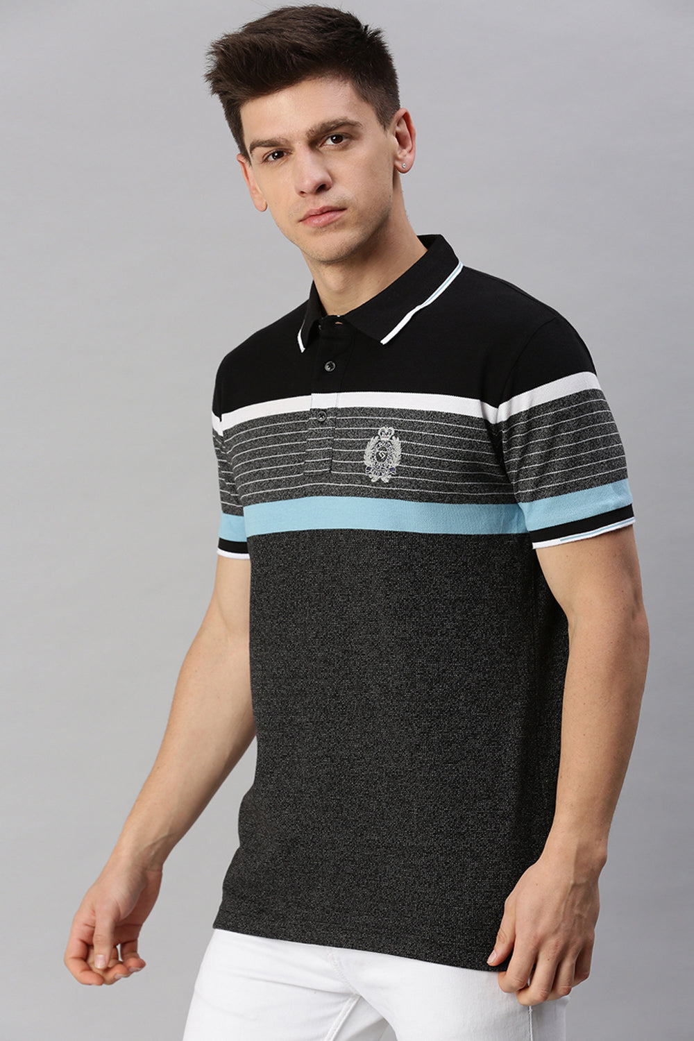 Classic Polo Men's Cotton Half Sleeve Striped Slim Fit Polo Neck Multicolor T-Shirt | Vta - 230 B