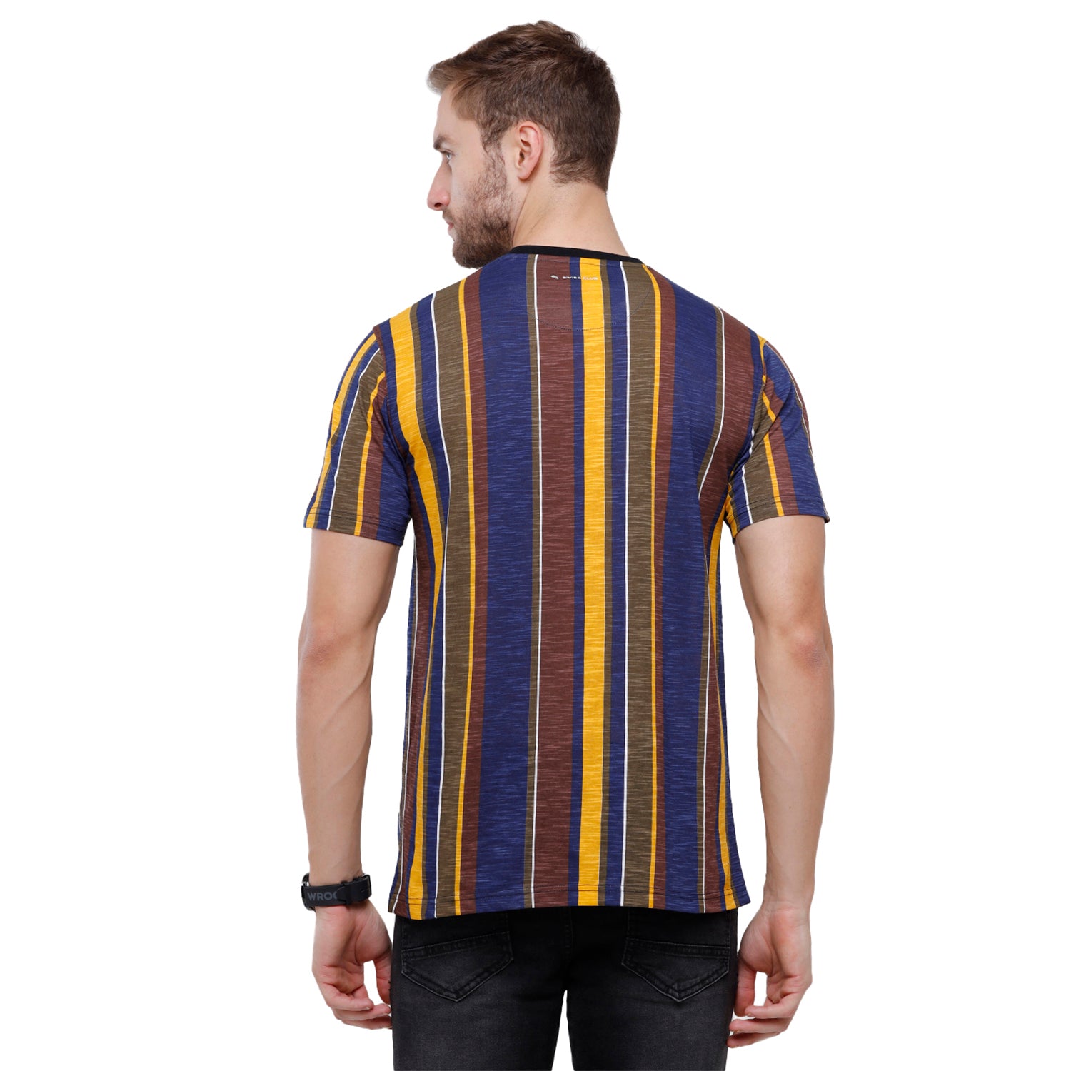 Swiss Club Mens Multi Printed Slim Fit Half Sleeve Round Neck T-Shirt (CUB - 45 A SF C) T-shirt Swiss Club 