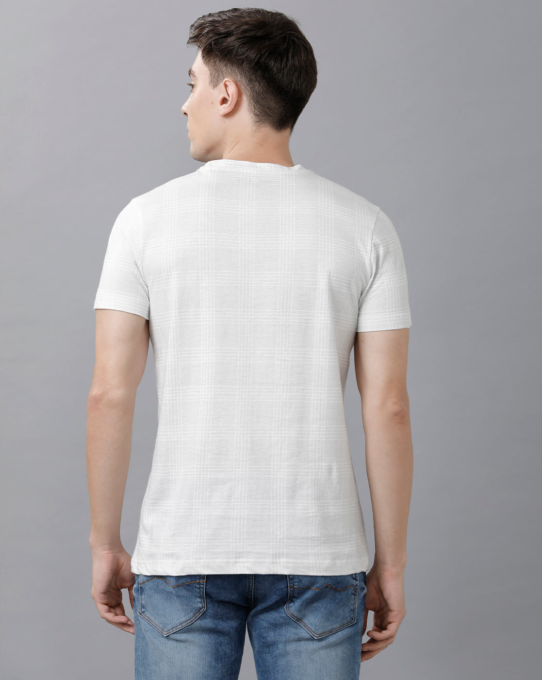 CP BRO Men's Cotton Printed Half Sleeve Slim Fit Round Neck White Color T-Shirt | Brcn 506