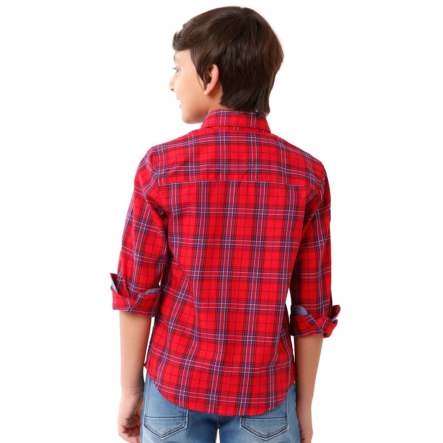 Classic Polo Bro Boys Checked Full Sleeve Slim Fit Red Color Shirt - BBSH S2 28 A Shirts Classic Polo 