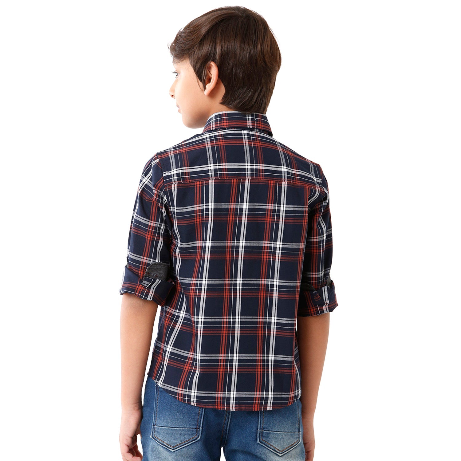 Classic Polo Bro Boys Checked Full Sleeve Slim Fit Navy Color Shirt - BBSH S2 25 B Shirts Classic Polo 