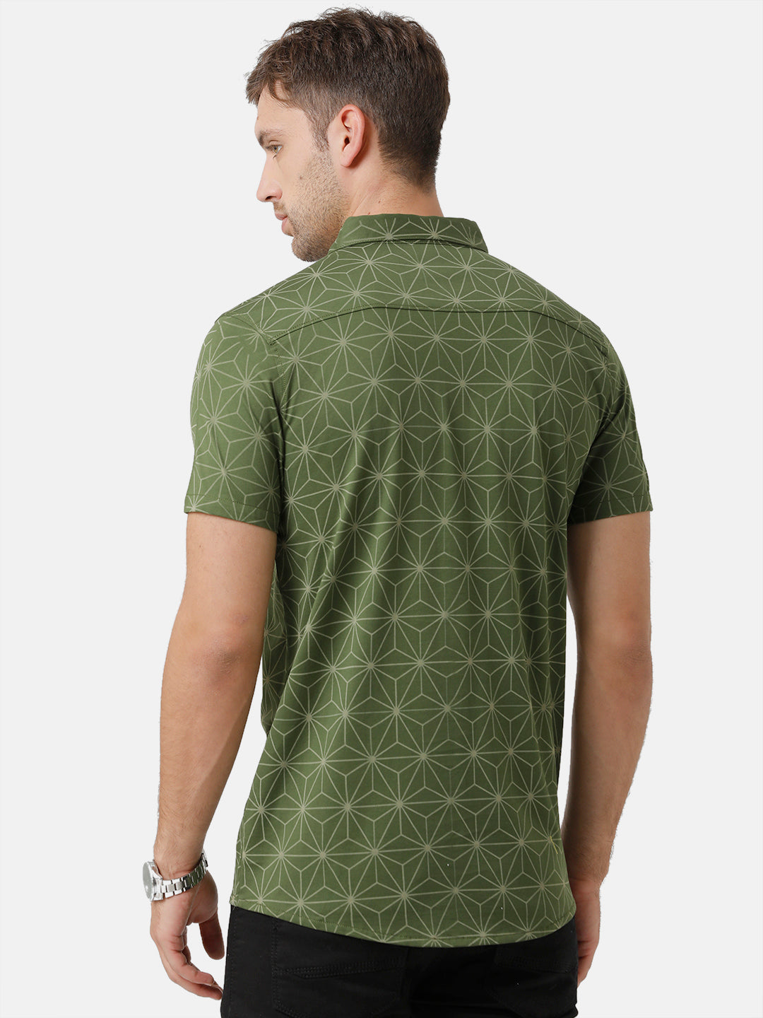 Classic Polo Mens Cotton Half Sleeve Printed Slim Fit Polo Neck Green Color T-Shirt | Unico 03 B