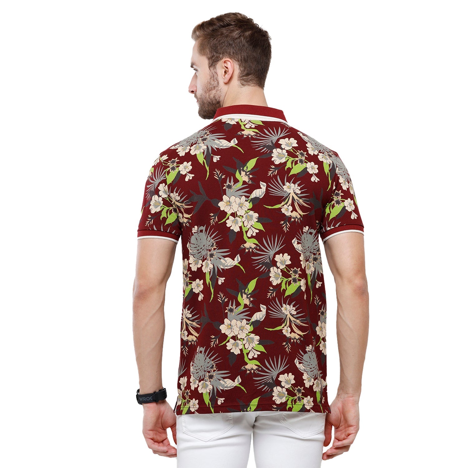 Swiss Club Mens Printed Slim Fit Half Sleeve Polo Neck T-Shirt (STAG - 207 B SF P) T-shirt Swiss Club 