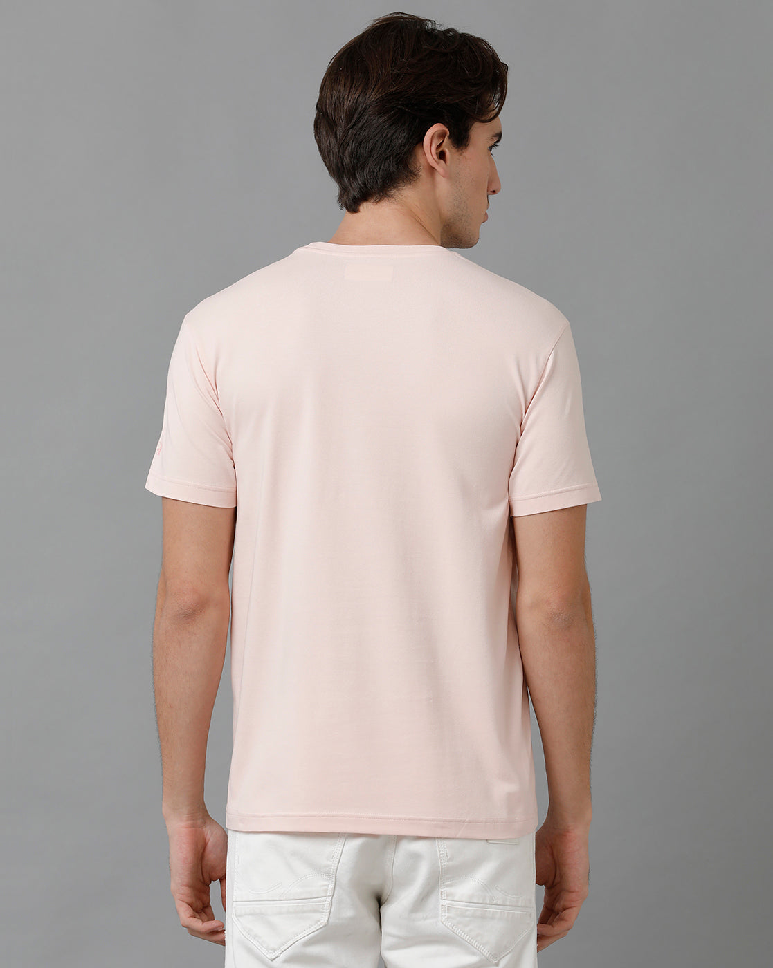 Classic Polo Men's Cotton Half Sleeve Solid Slim Fit Round Neck Pink Color T-Shirt | Baleno - 507 A