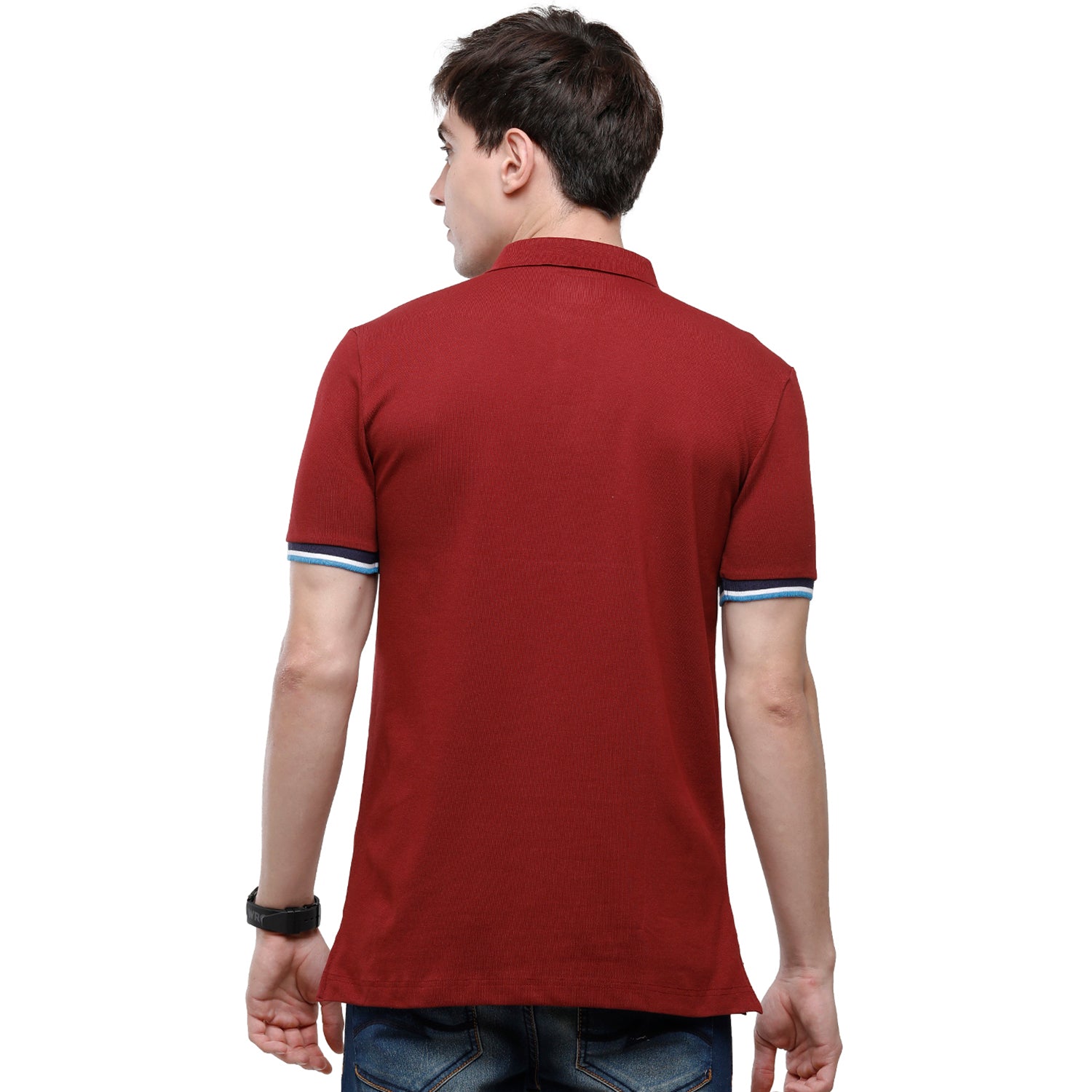 Classic polo Men's Maroon Lycra Cotton Stretch Polo Half Sleeve Slim Fit T-Shirt - Tarte Syrah T-shirt Classic Polo 
