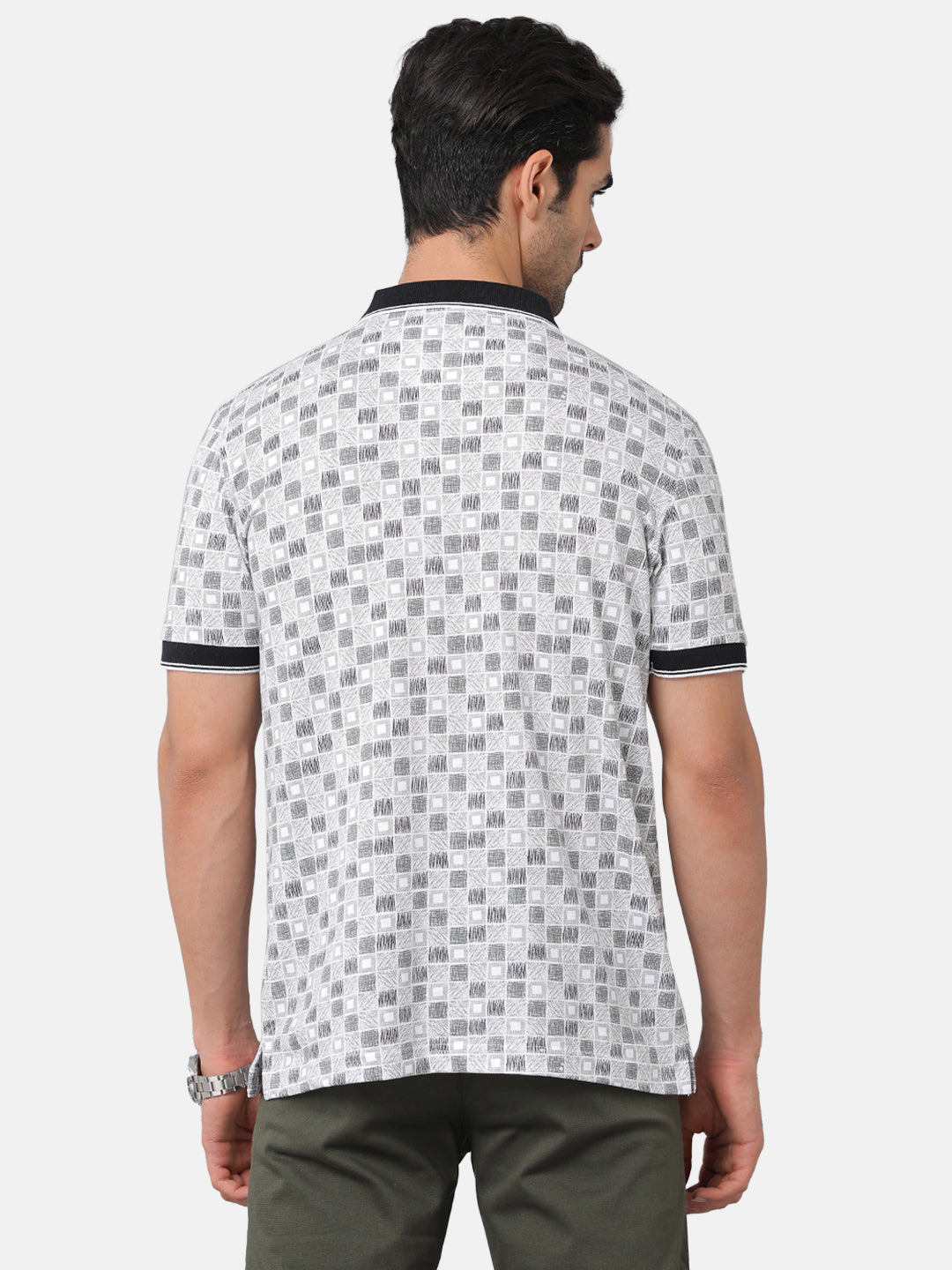 Classic Polo Mens Cotton Printed Slim Fit Half Sleeve Polo Neck Multicolor T-Shirt | Beau 173b
