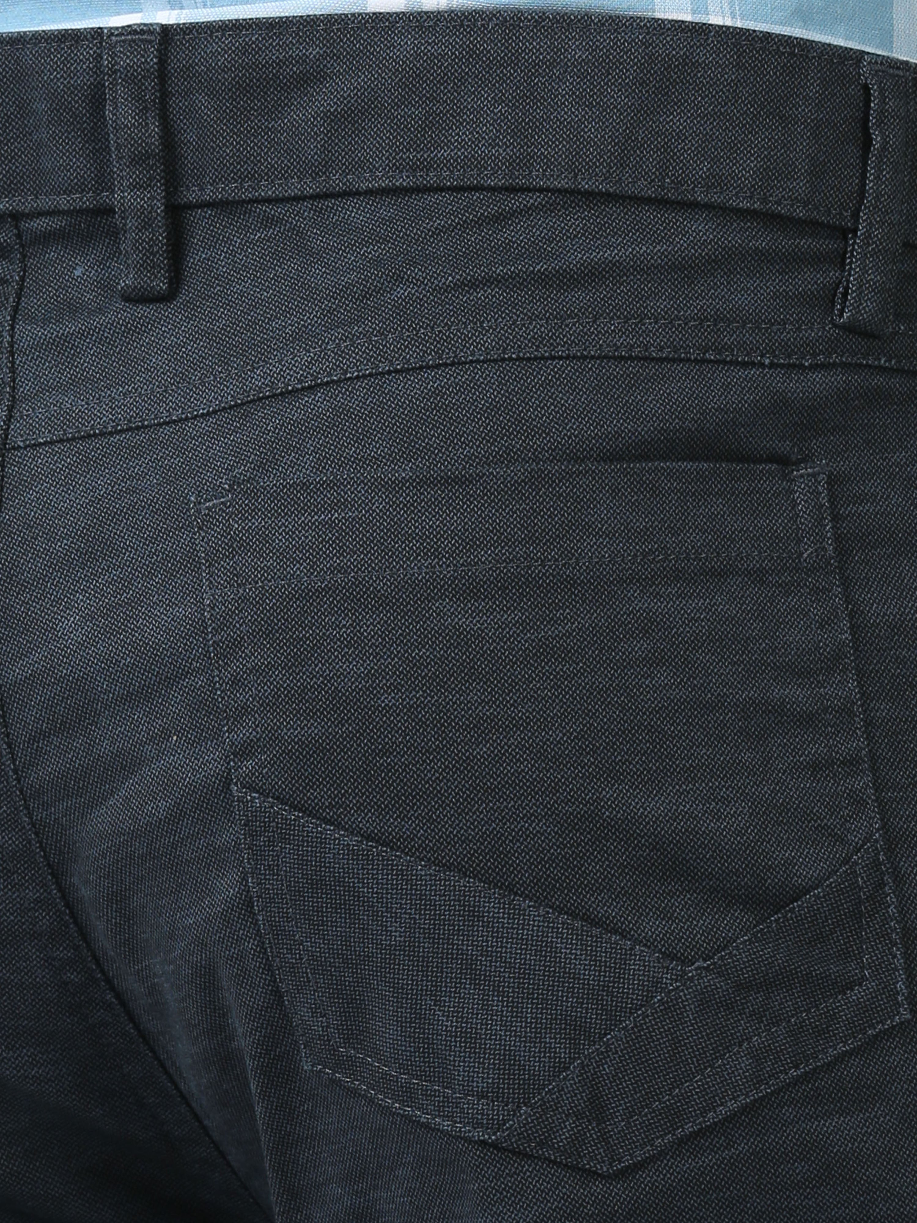 Classic Polo Mens Cotton Solid Chiesel Fit Navy Blue Color Trouser | TBO2-28 C-NVY-CF-LY