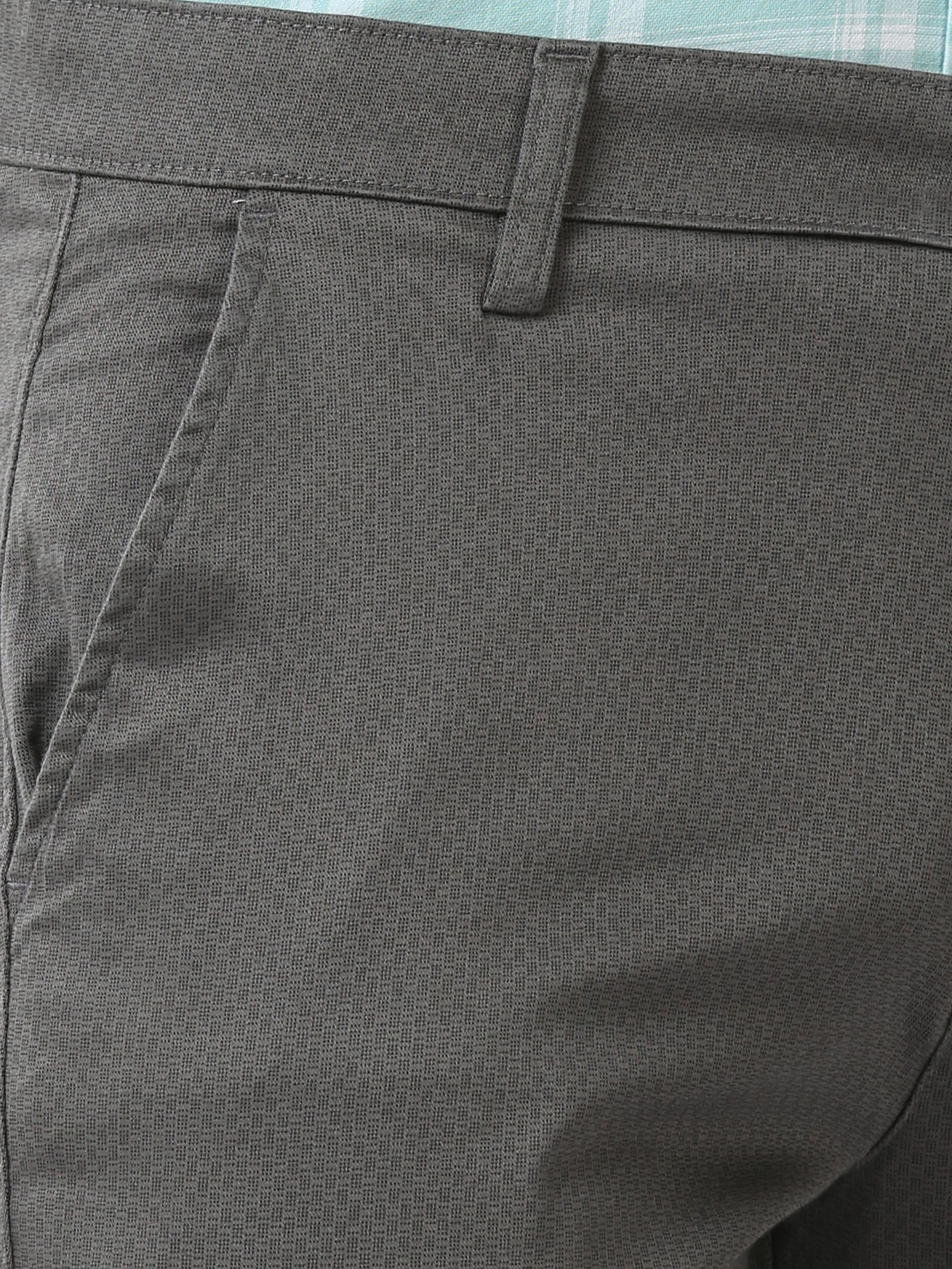 Classic Polo Mens Cotton Printed Chiesel Fit Grey Color Trouser | TBO2-25 A-GRY-CF-LY