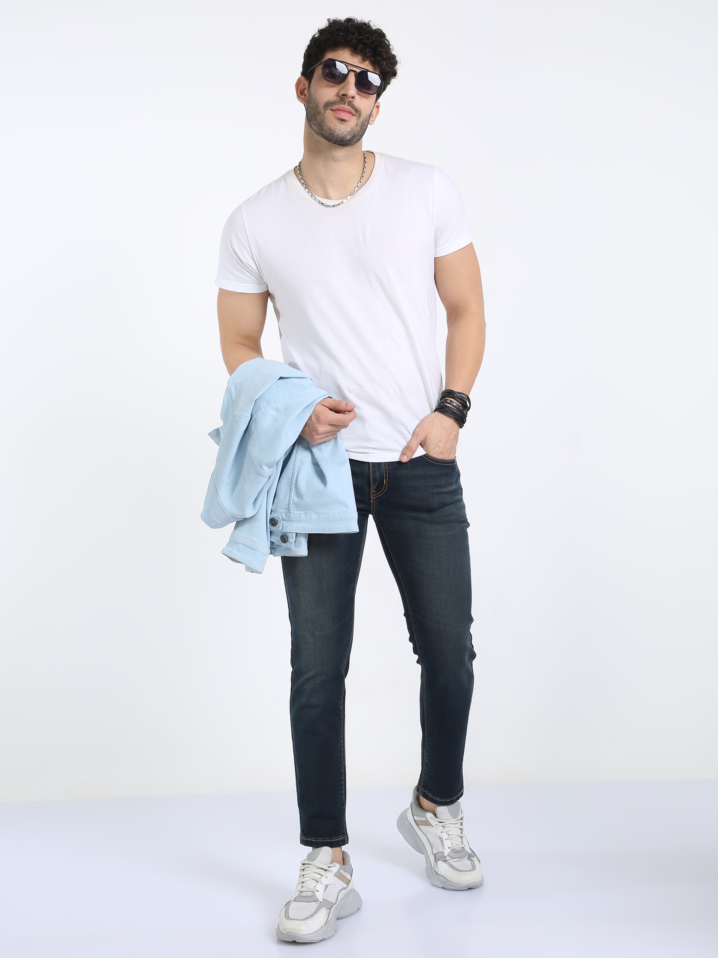 CP BRO Men's Ankle Fit Cotton Denim | CPBDO2-05 NVY-AF-LY