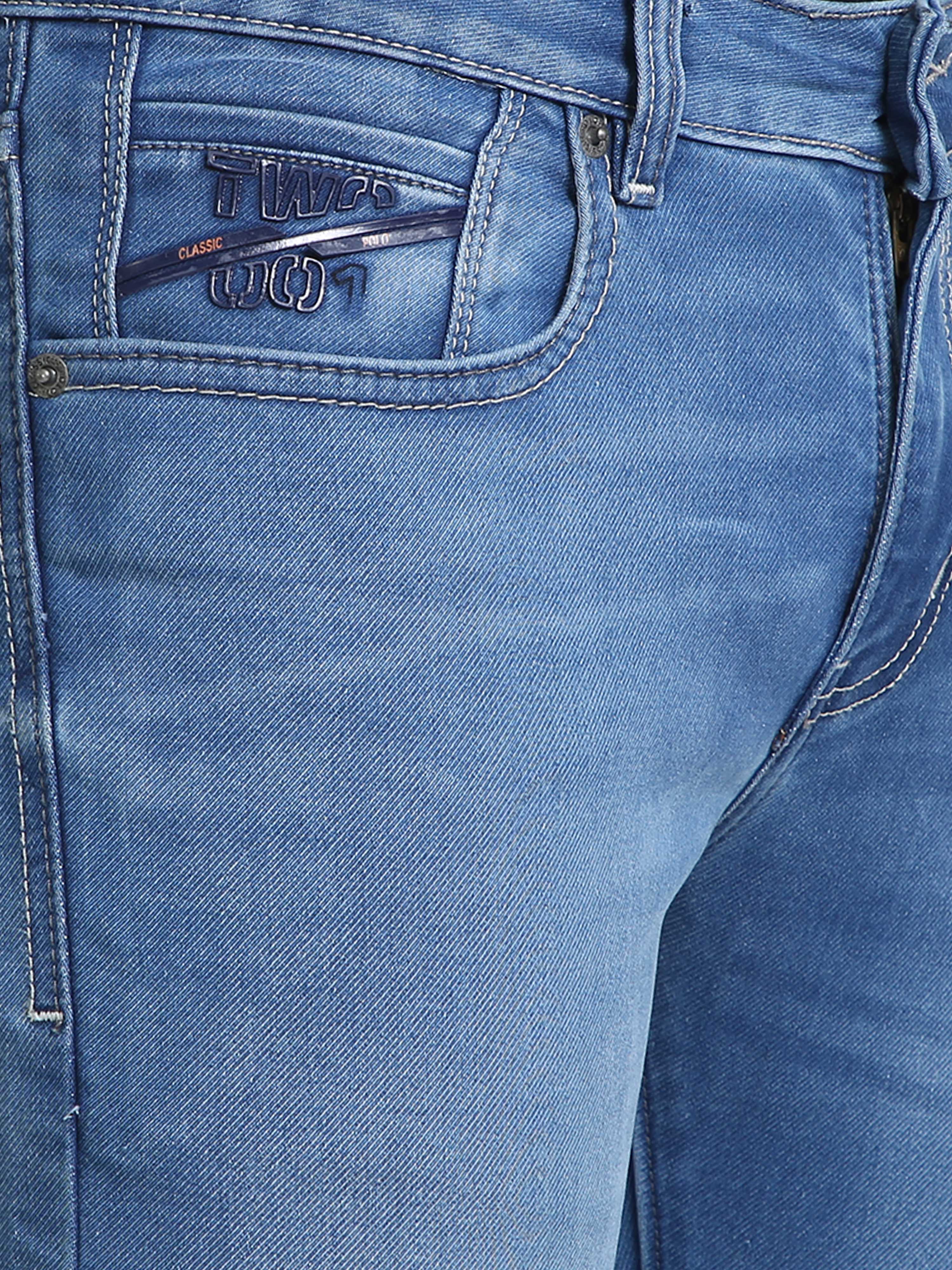 CP BRO Men's Slim Fit Cotton Denim | CPBDO2-06 DBLU-SF-LY