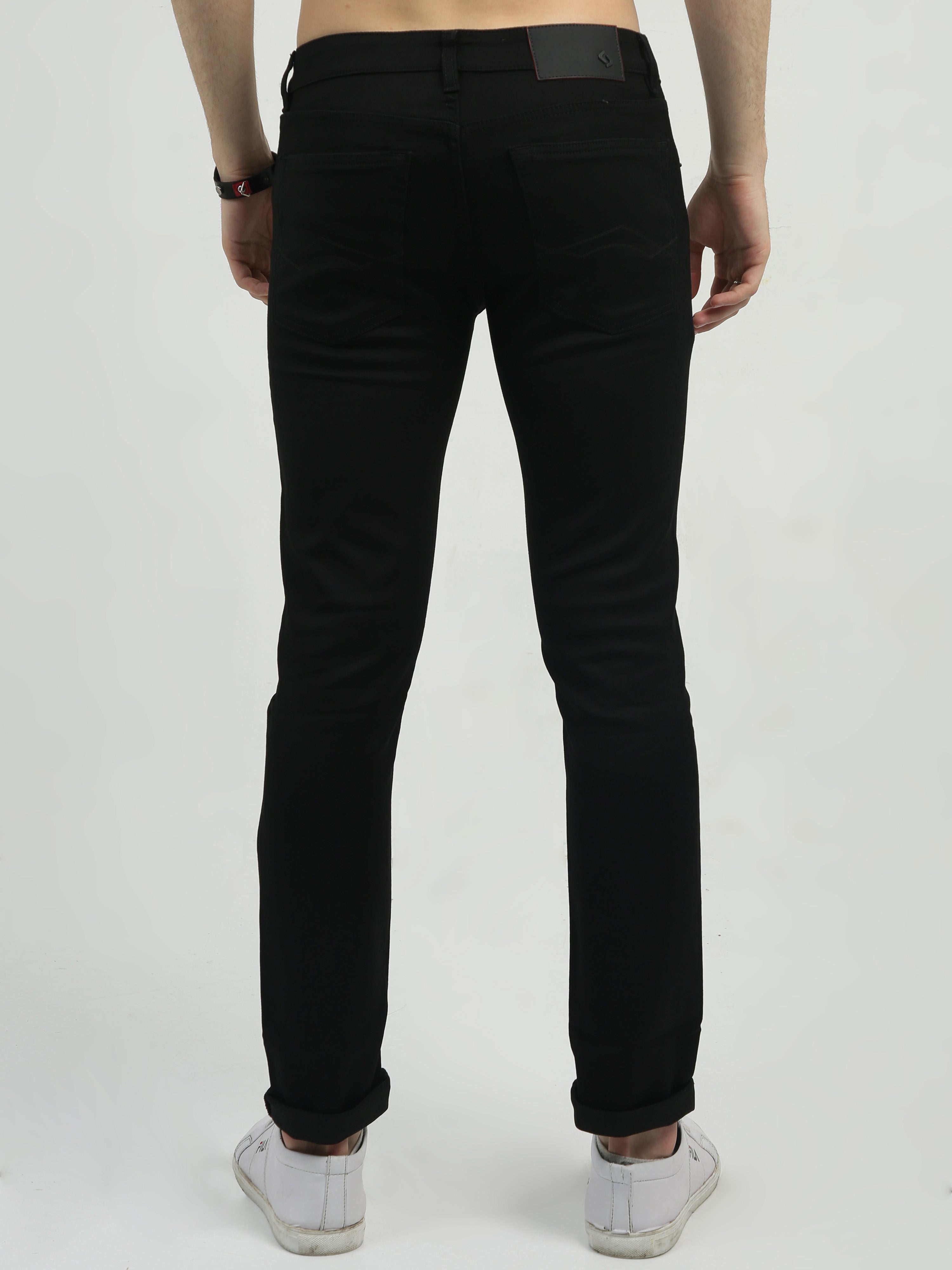 Classic Polo Men's   Slim Fit Cotton Blend Denim | CPDO2-36 BLK-SF-LY