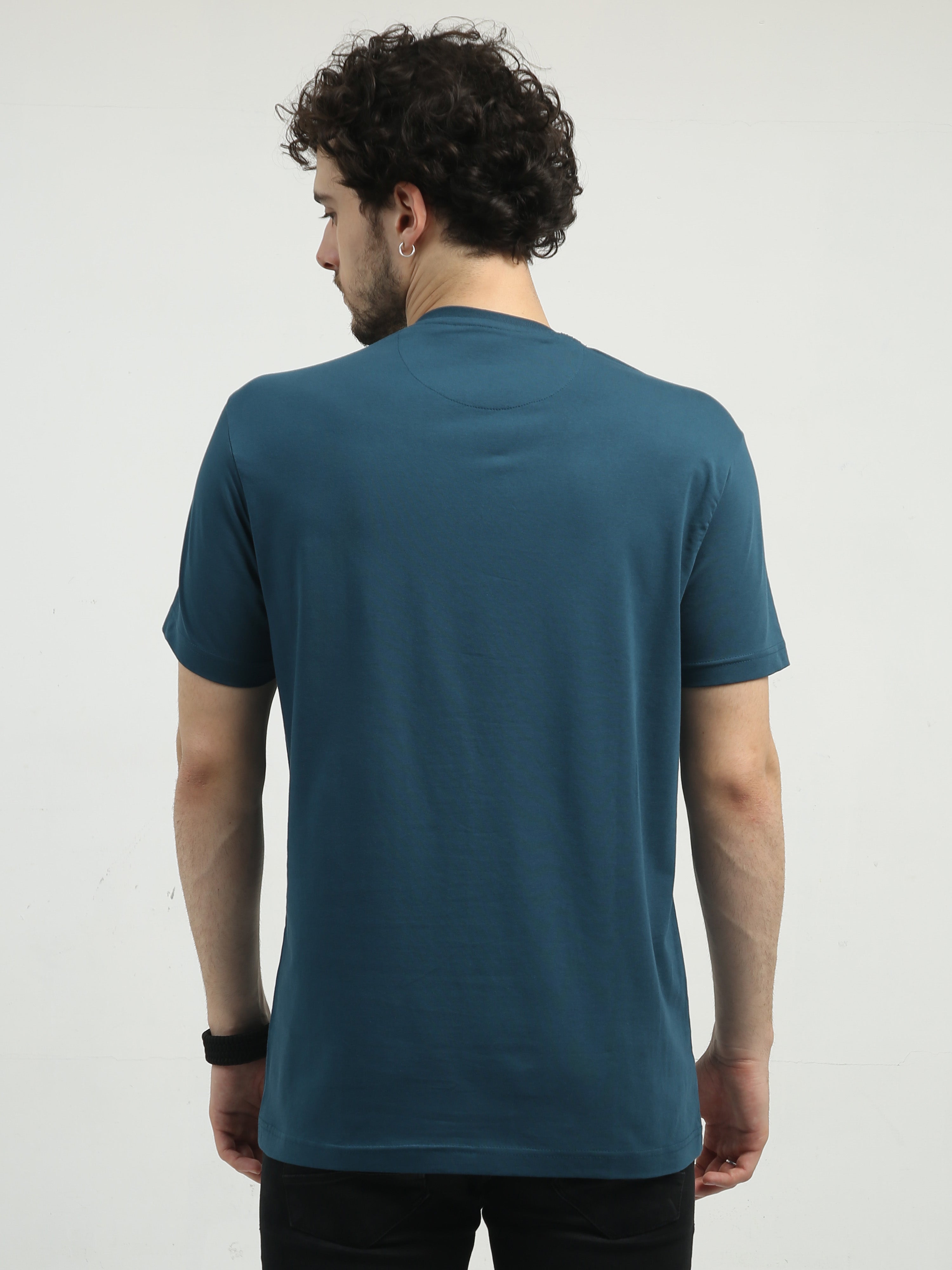 Classic Polo Men's Crew Neck Half Sleeve Slim Fit Cotton T Shirt | BALENO - 553 B SF C