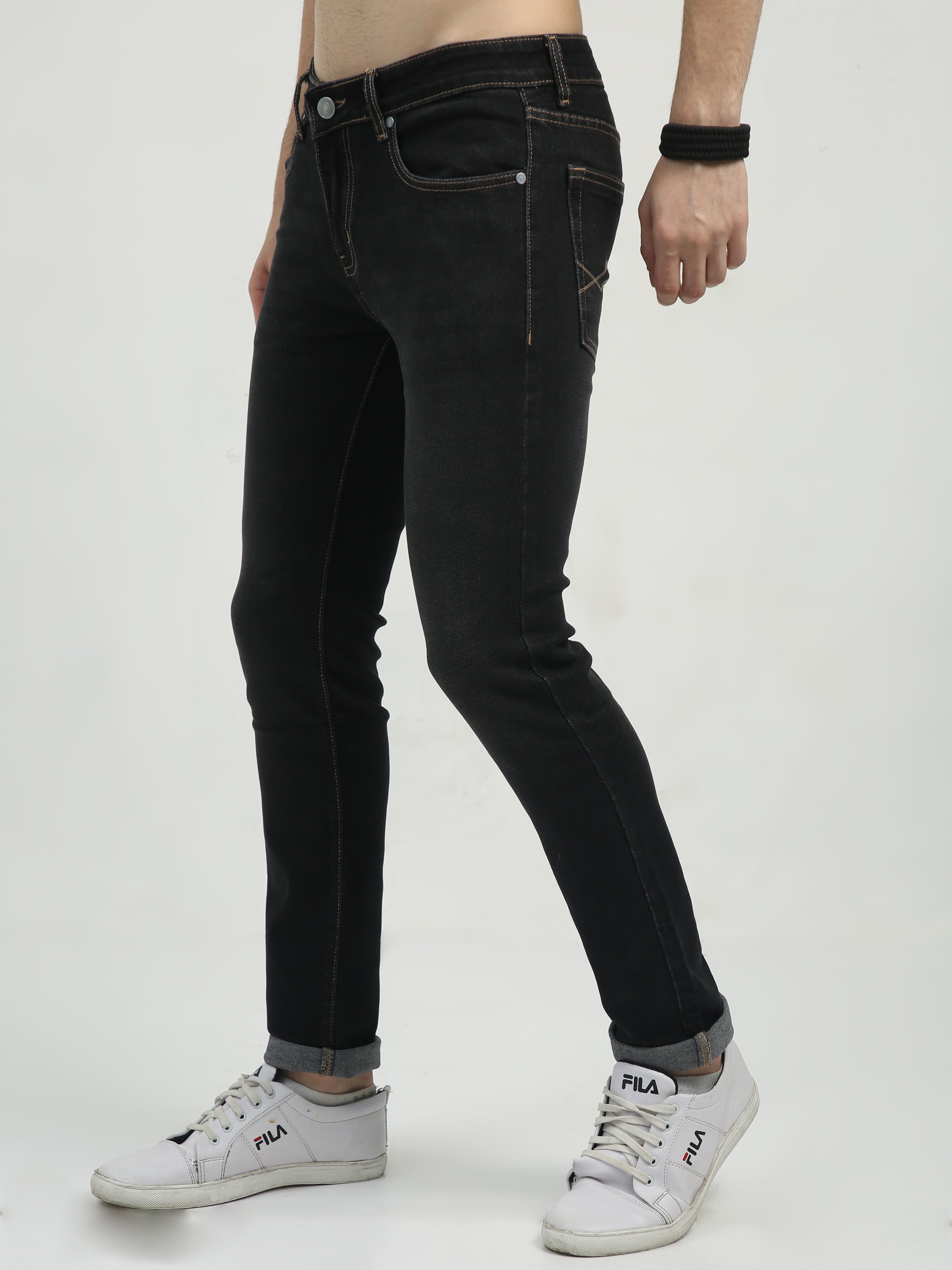 Classic Polo Men's   Slim Fit Cotton Blend Denim | CPDO2-48 PBLK-SF-LY