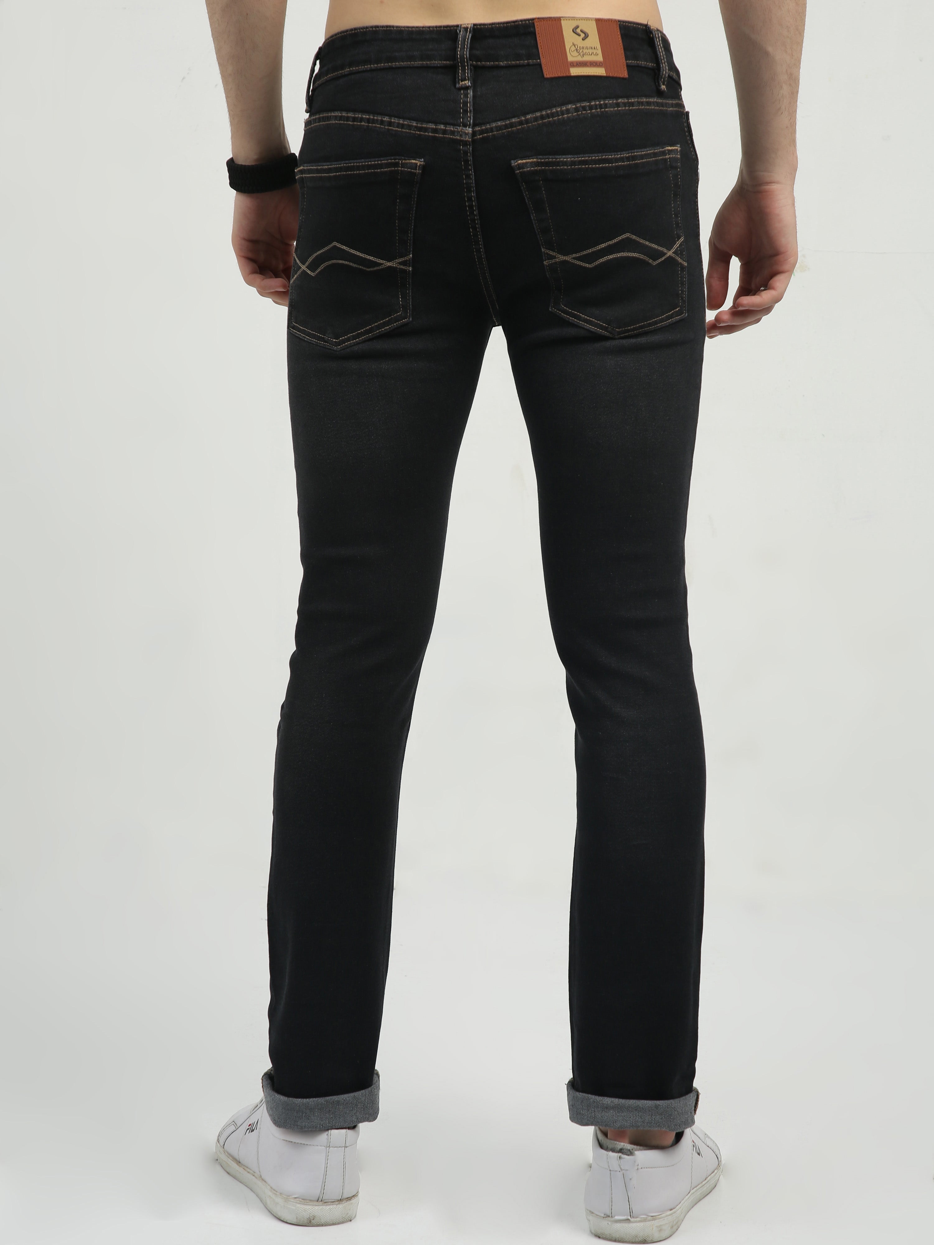 Classic Polo Men's   Slim Fit Cotton Blend Denim | CPDO2-48 PBLK-SF-LY