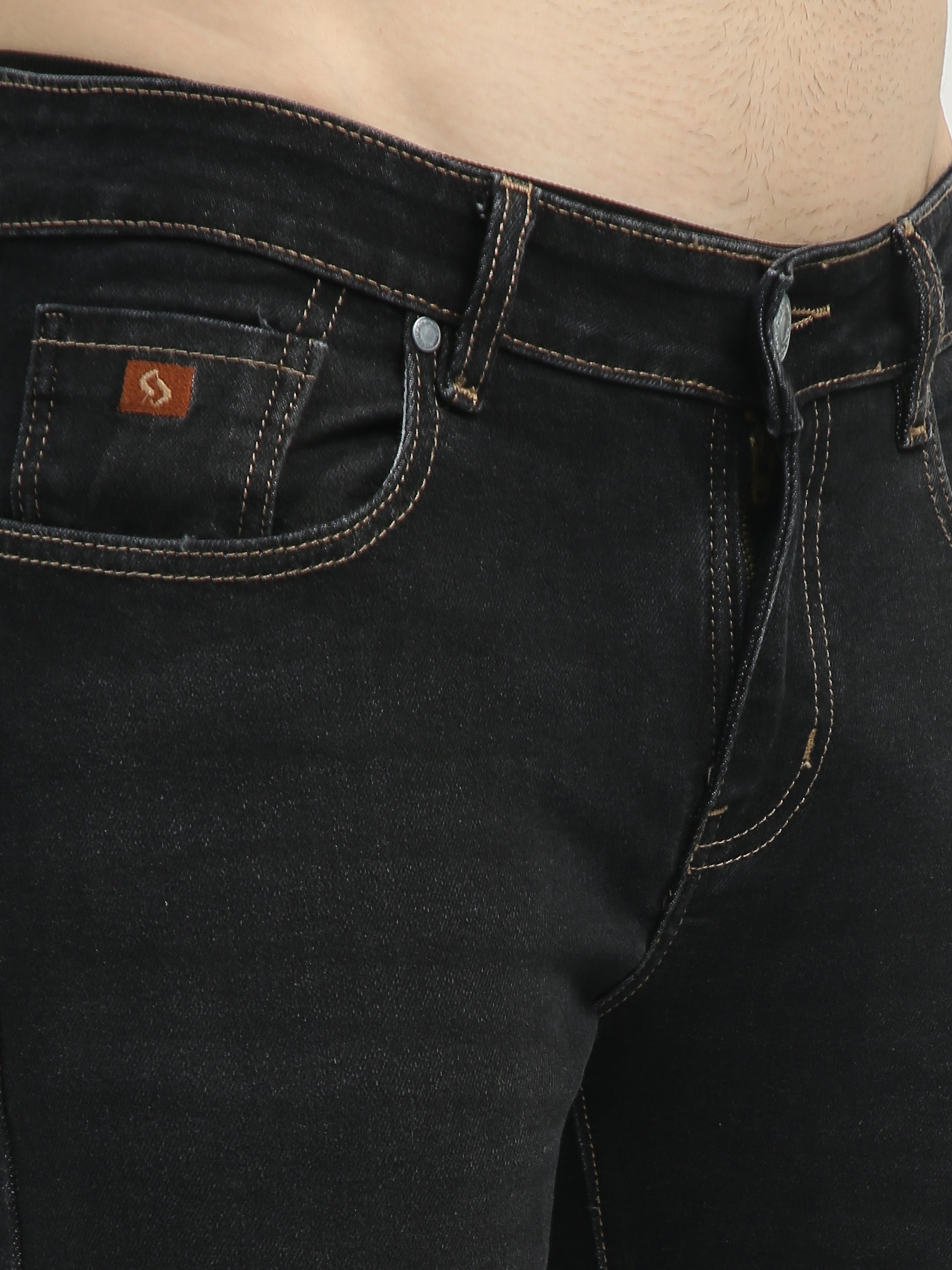 Classic Polo Men's   Slim Fit Cotton Blend Denim | CPDO2-48 PBLK-SF-LY