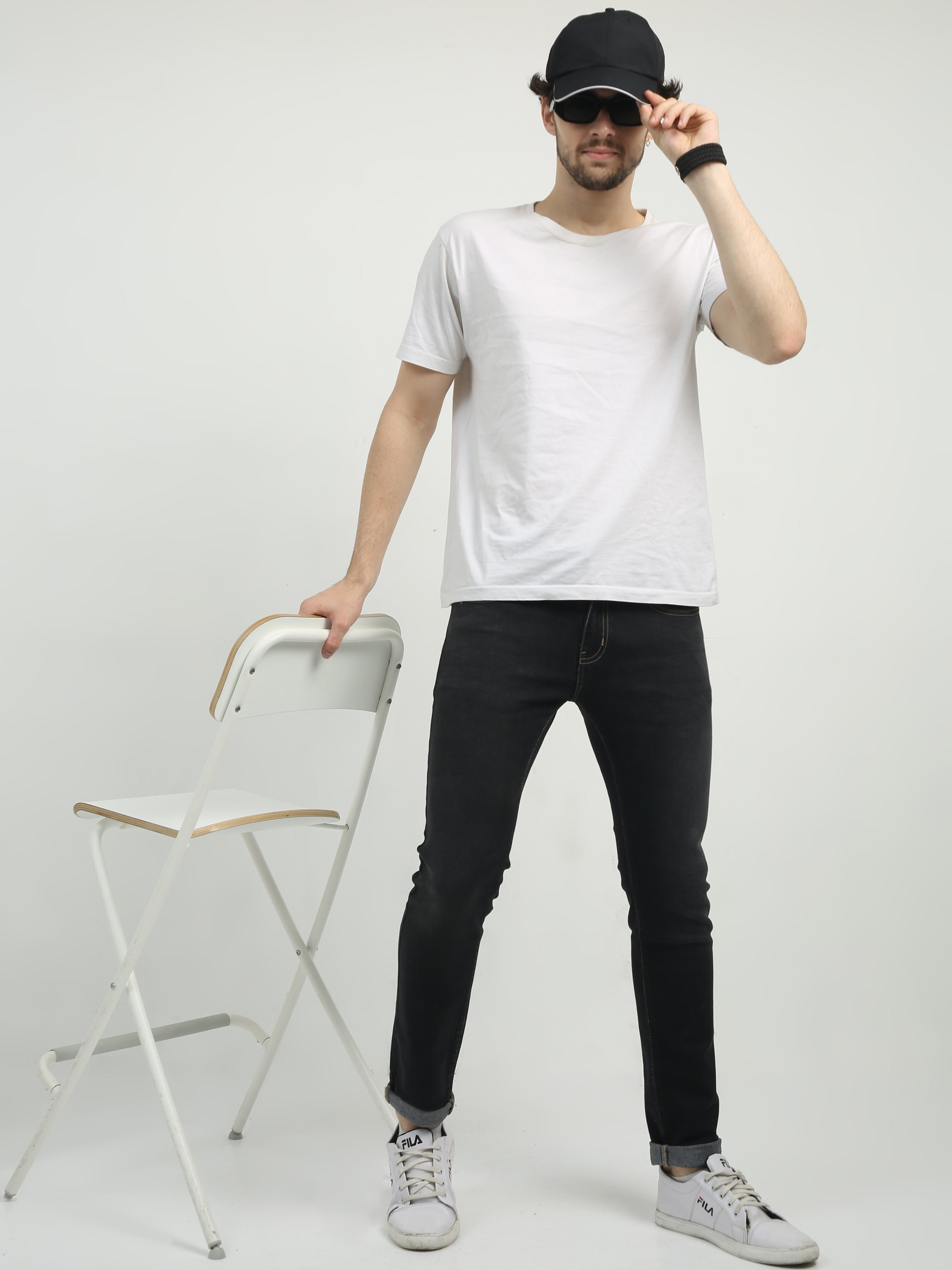 Classic Polo Men's   Slim Fit Cotton Blend Denim | CPDO2-48 PBLK-SF-LY