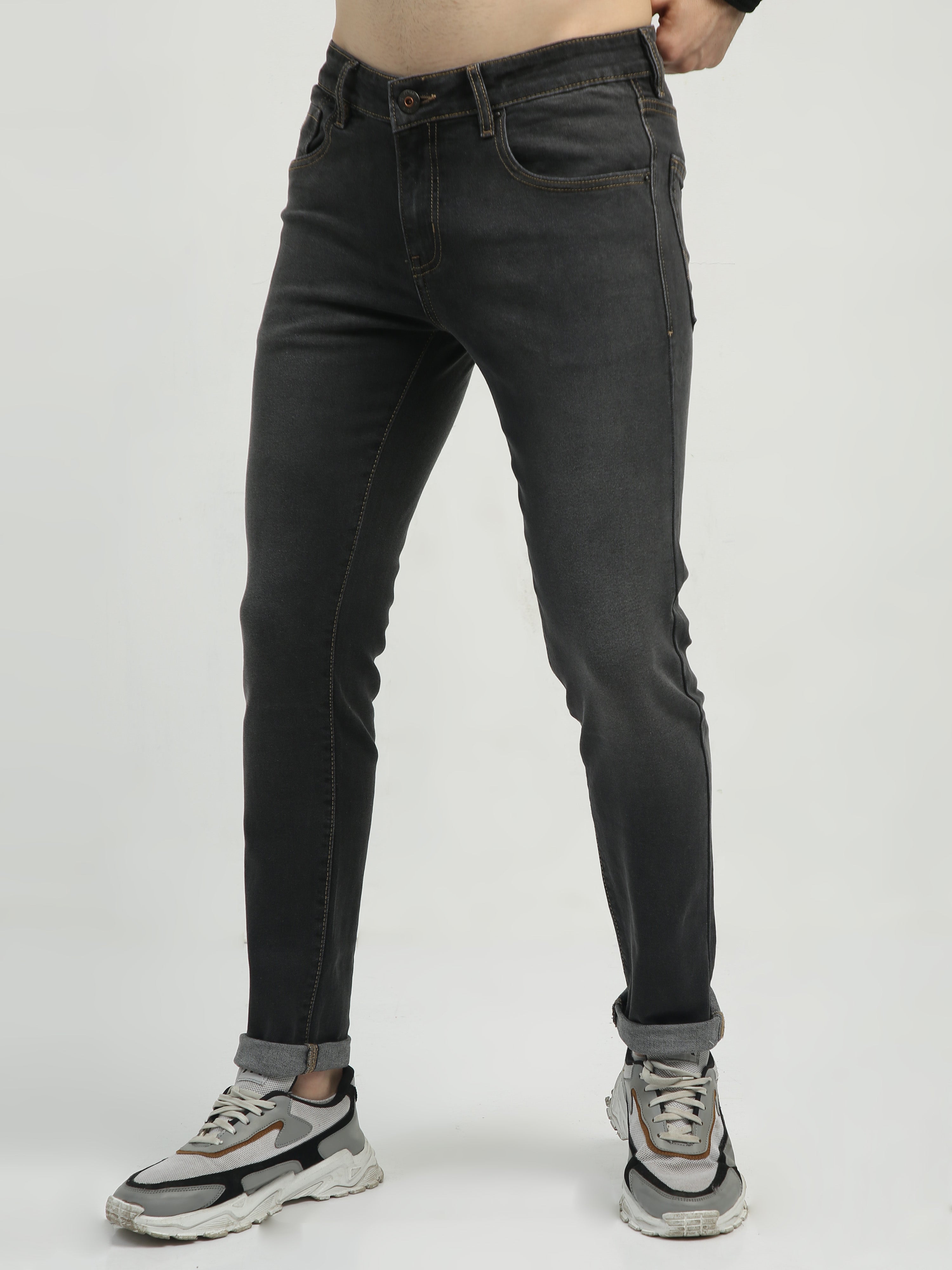 Classic Polo Men's   Slim Fit Cotton Blend Denim | CPDO2-38 GRY-SF-LY