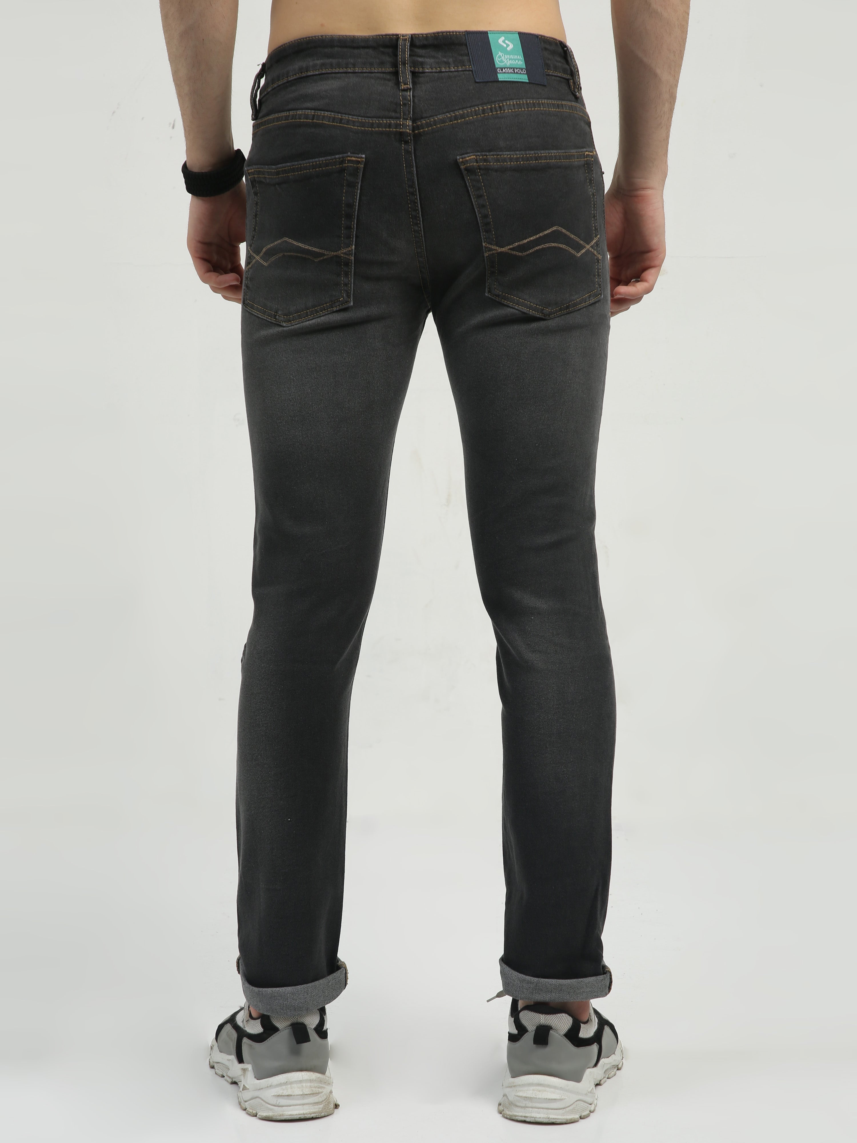 Classic Polo Men's   Slim Fit Cotton Blend Denim | CPDO2-38 GRY-SF-LY