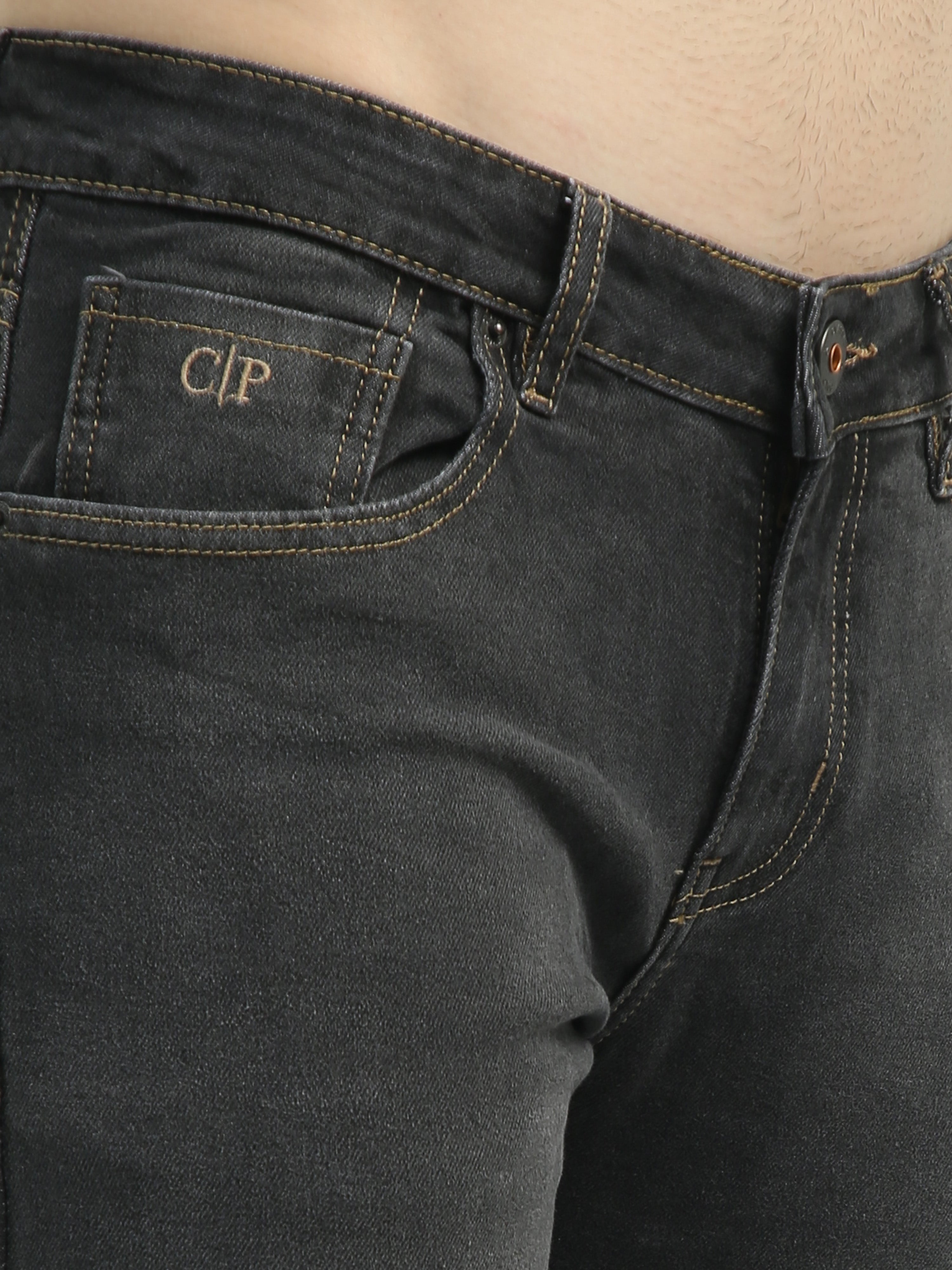 Classic Polo Men's   Slim Fit Cotton Blend Denim | CPDO2-38 GRY-SF-LY